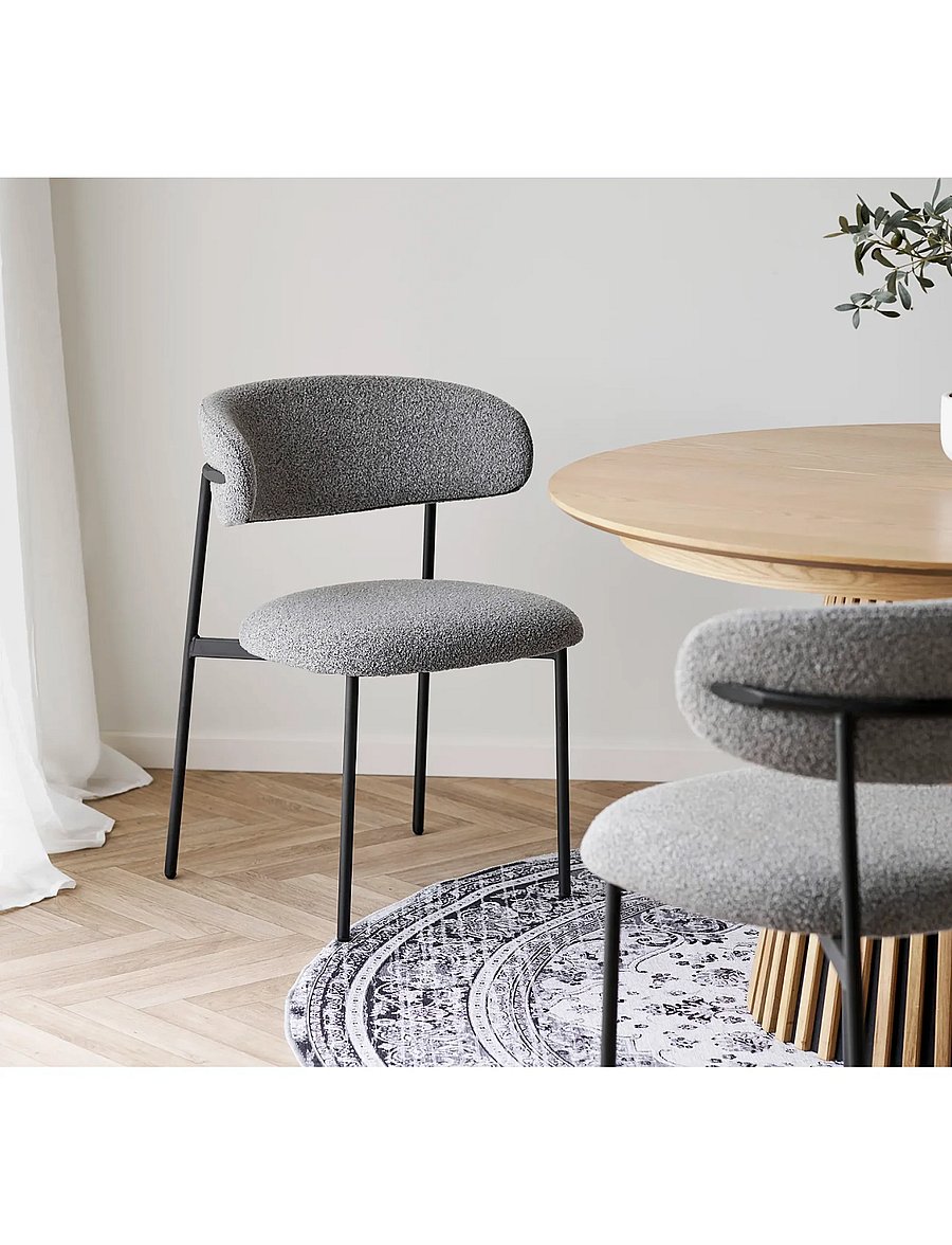 House Nordic - Silla - Dining Chair, bouclé - stühle - light grey - 0