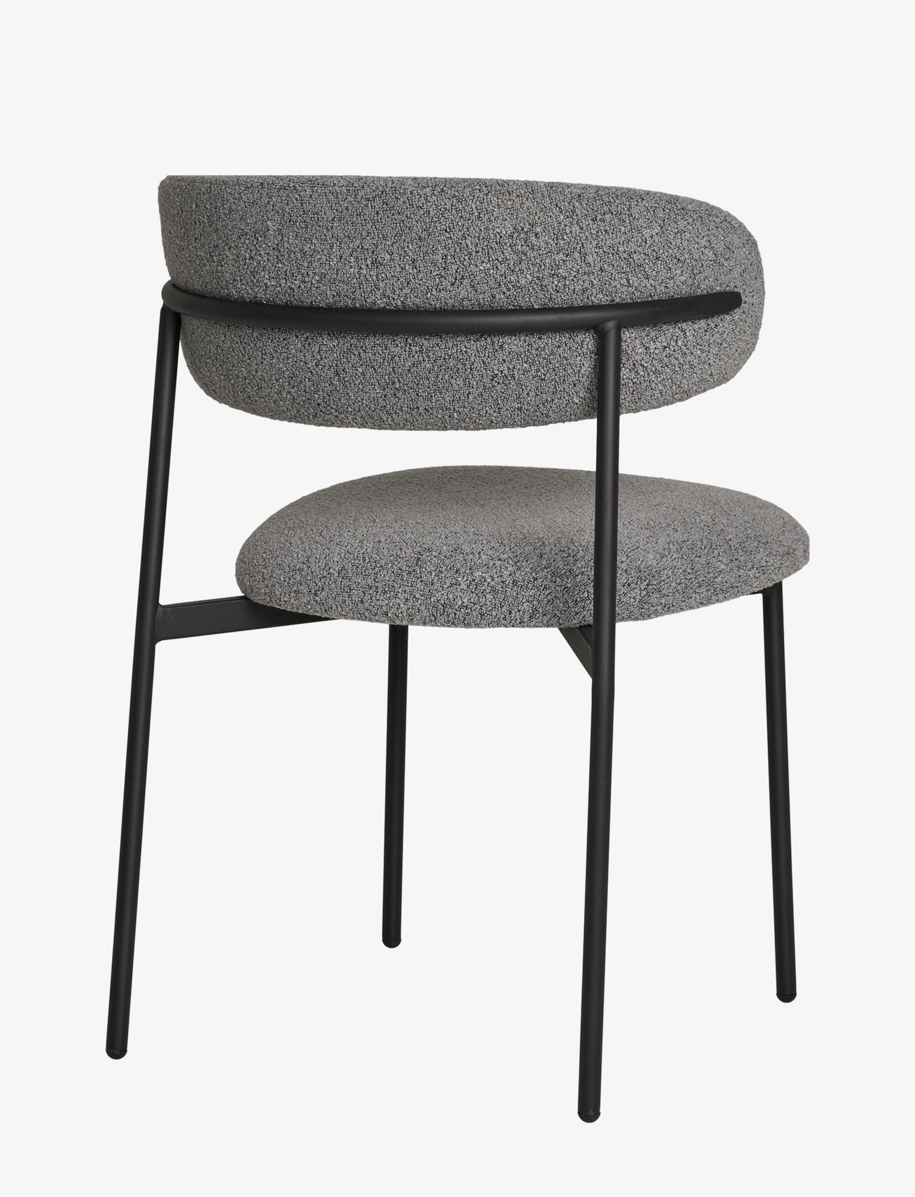 House Nordic - Silla - Dining Chair, bouclé, light grey, black legs - stole - light grey - 3