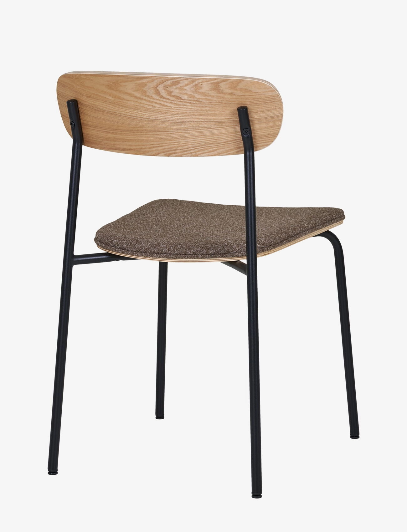 House Nordic - Nora - Dining chair, backrest in ash wood, brown seat with black legs - stolar - nature / brown / black - 5