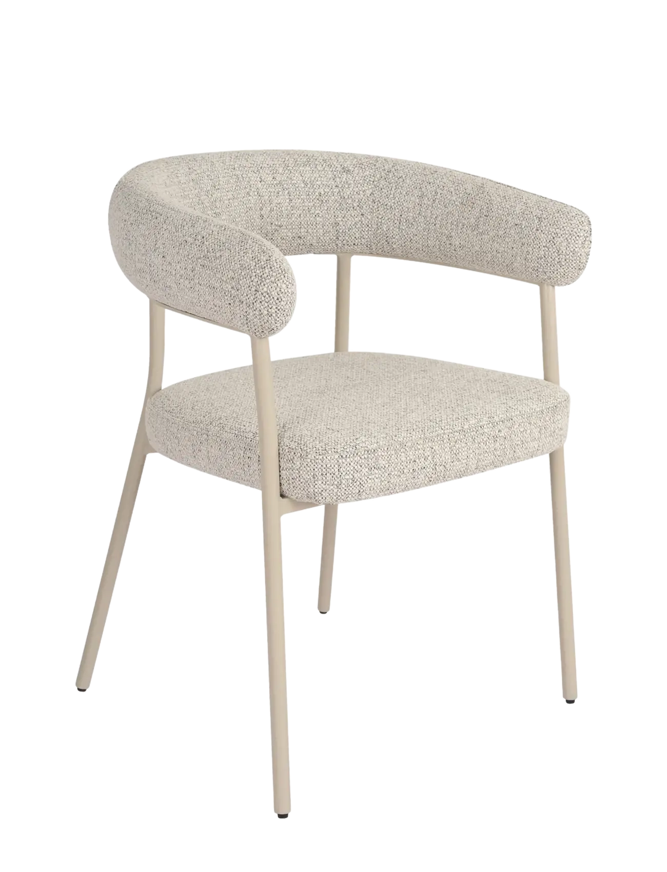 Ylva - Dining chair, bouclé, sand with grey legs - SAND