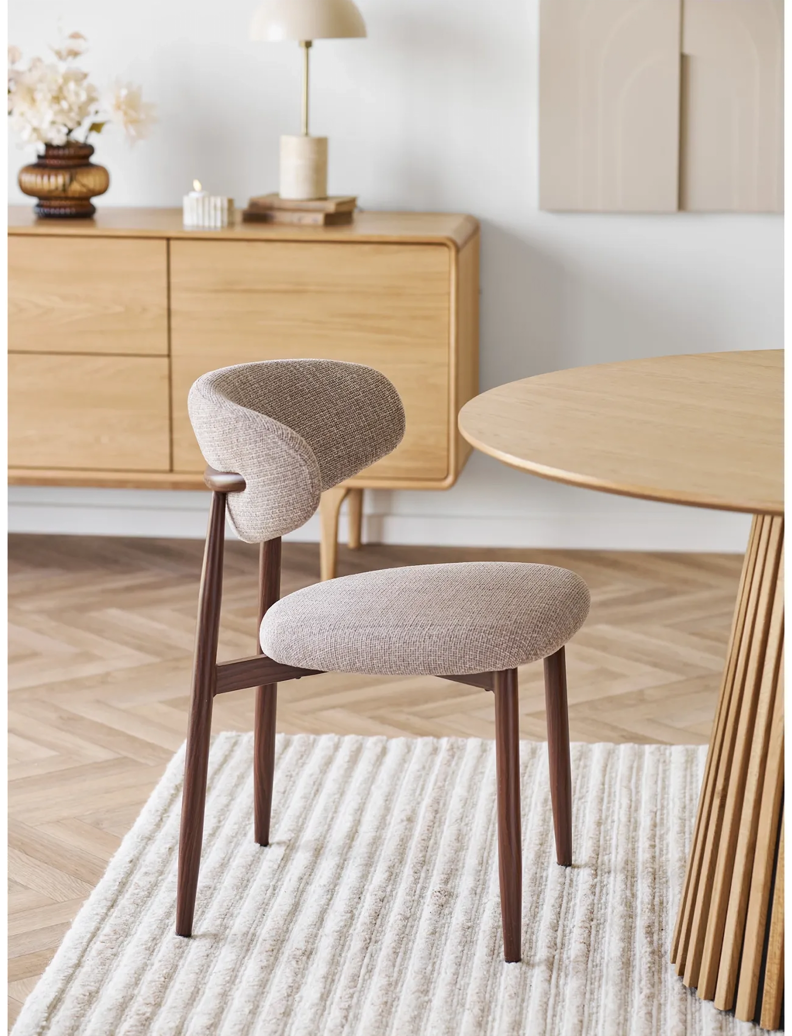 House Nordic - Alva - Dining chair, sand, woodlike legs - stolar - sand / walnut - 0