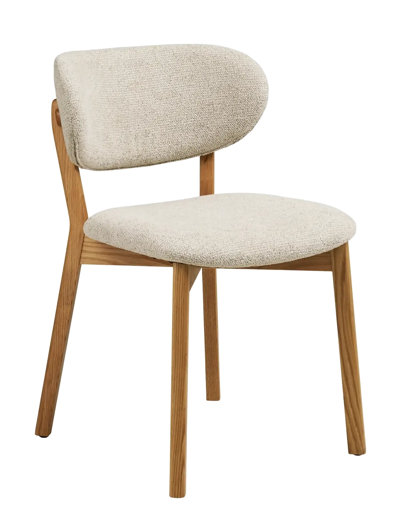 House Nordic Asa - Dining chair, oak wood with fabric seat, beige - Stole - NATURAL / BEIGE / cream
