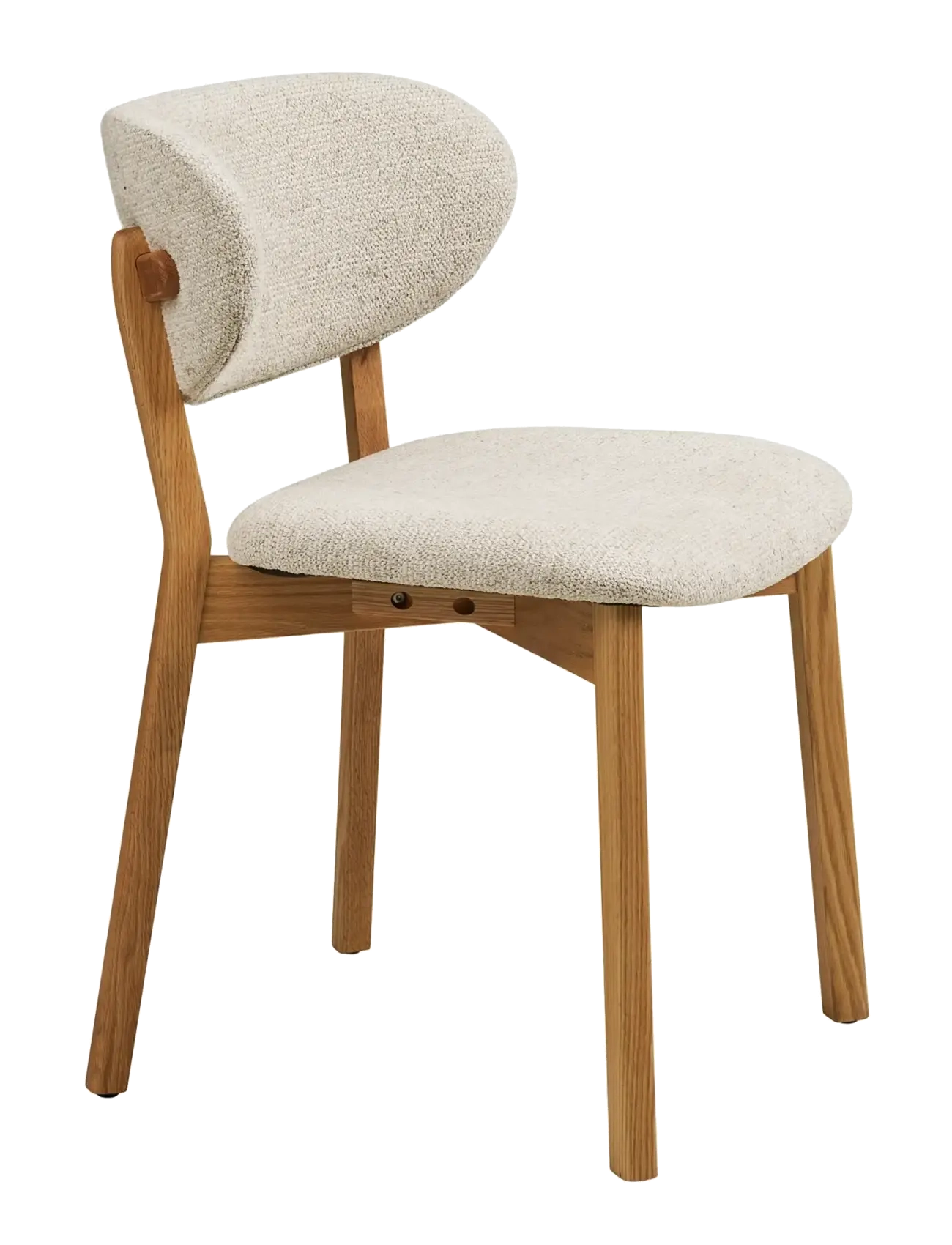 House Nordic - Asa - Dining chair, oak wood with fabric seat, beige - stole - natural / beige - 2