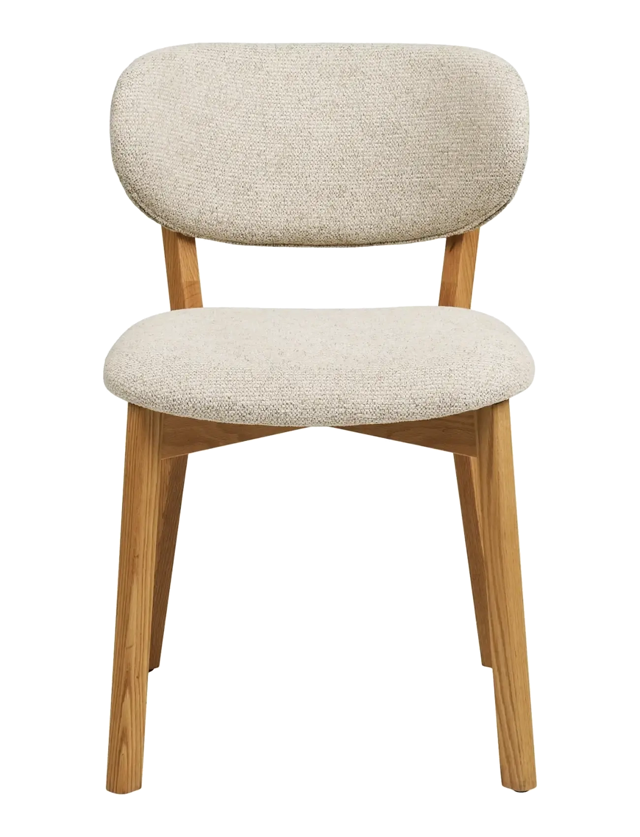 House Nordic - Asa - Dining chair, oak wood with fabric seat, beige - stole - natural / beige - 3