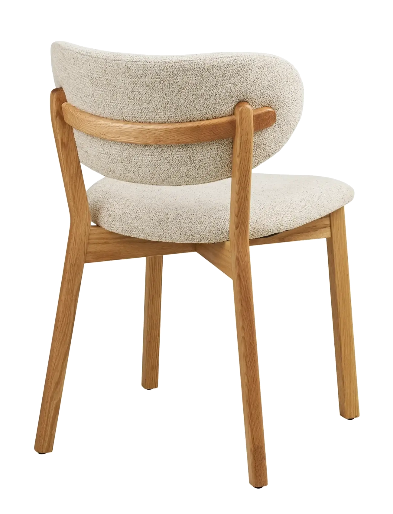 House Nordic - Asa - Dining chair, oak wood with fabric seat, beige - stole - natural / beige - 4