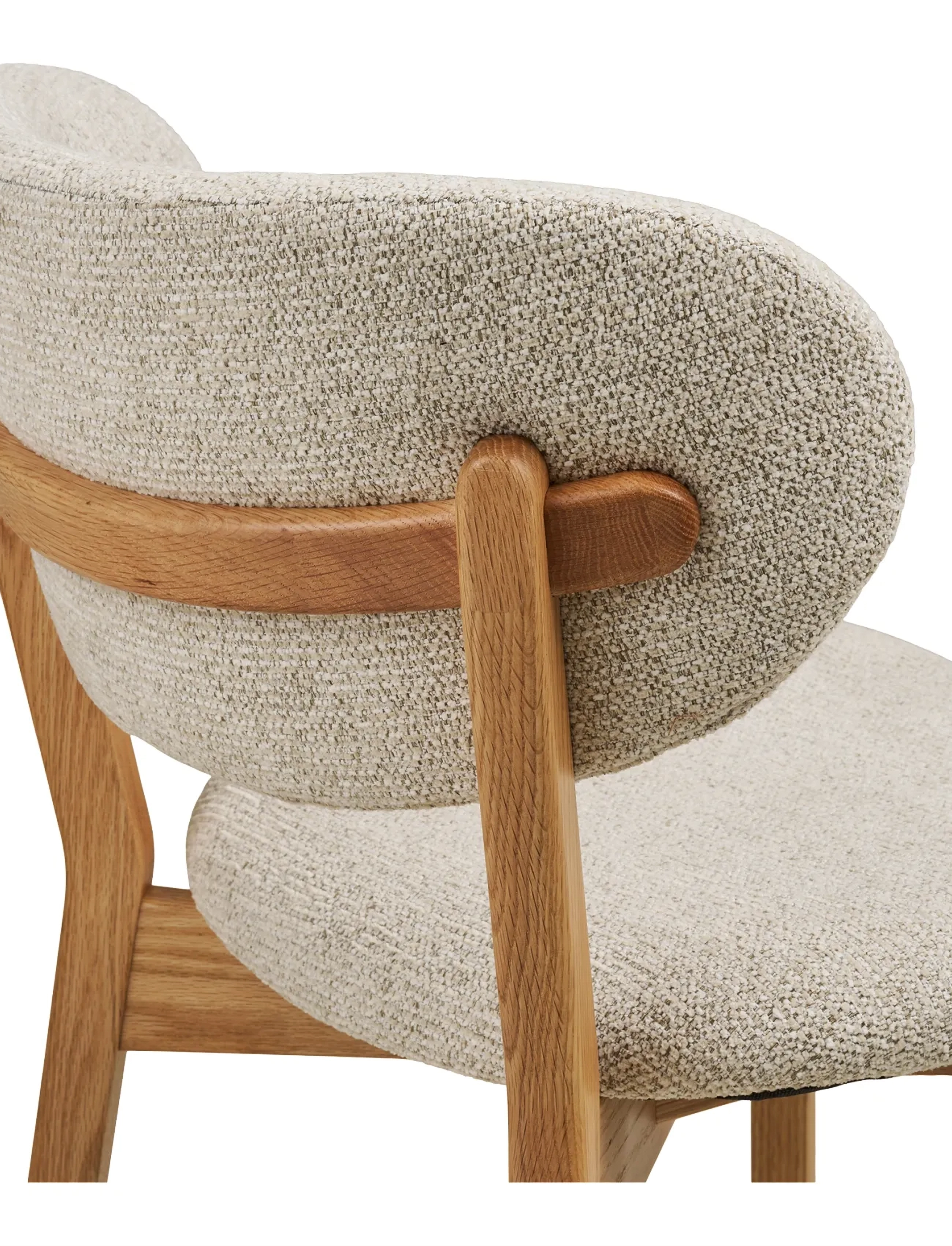 House Nordic - Asa - Dining chair, oak wood with fabric seat, beige - stole - natural / beige - 5