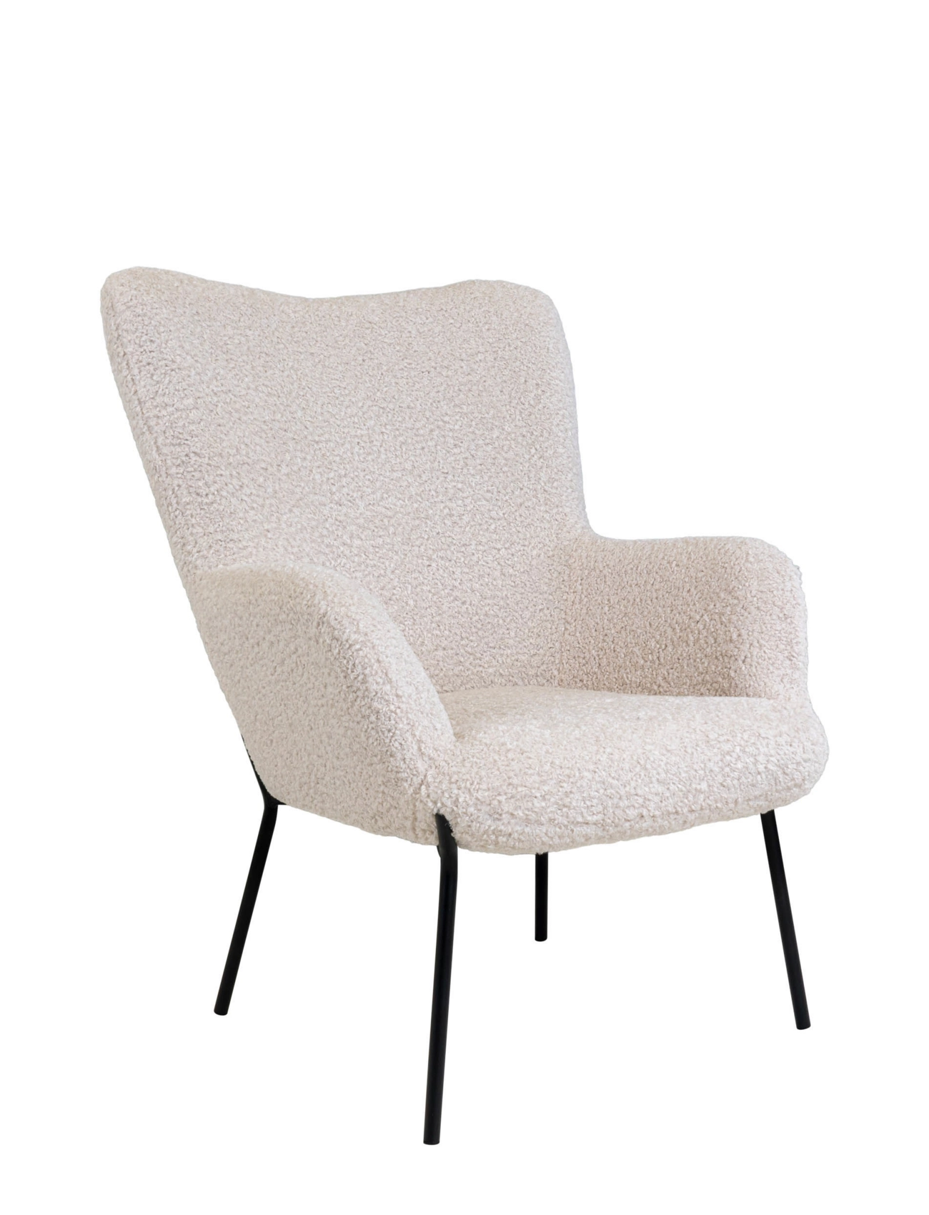 House Nordic London Chair, Artificial Lambskin, White, Black Legs, 79X70XH98 cm, White, Stole & Skamler > Lænestole, Unisex