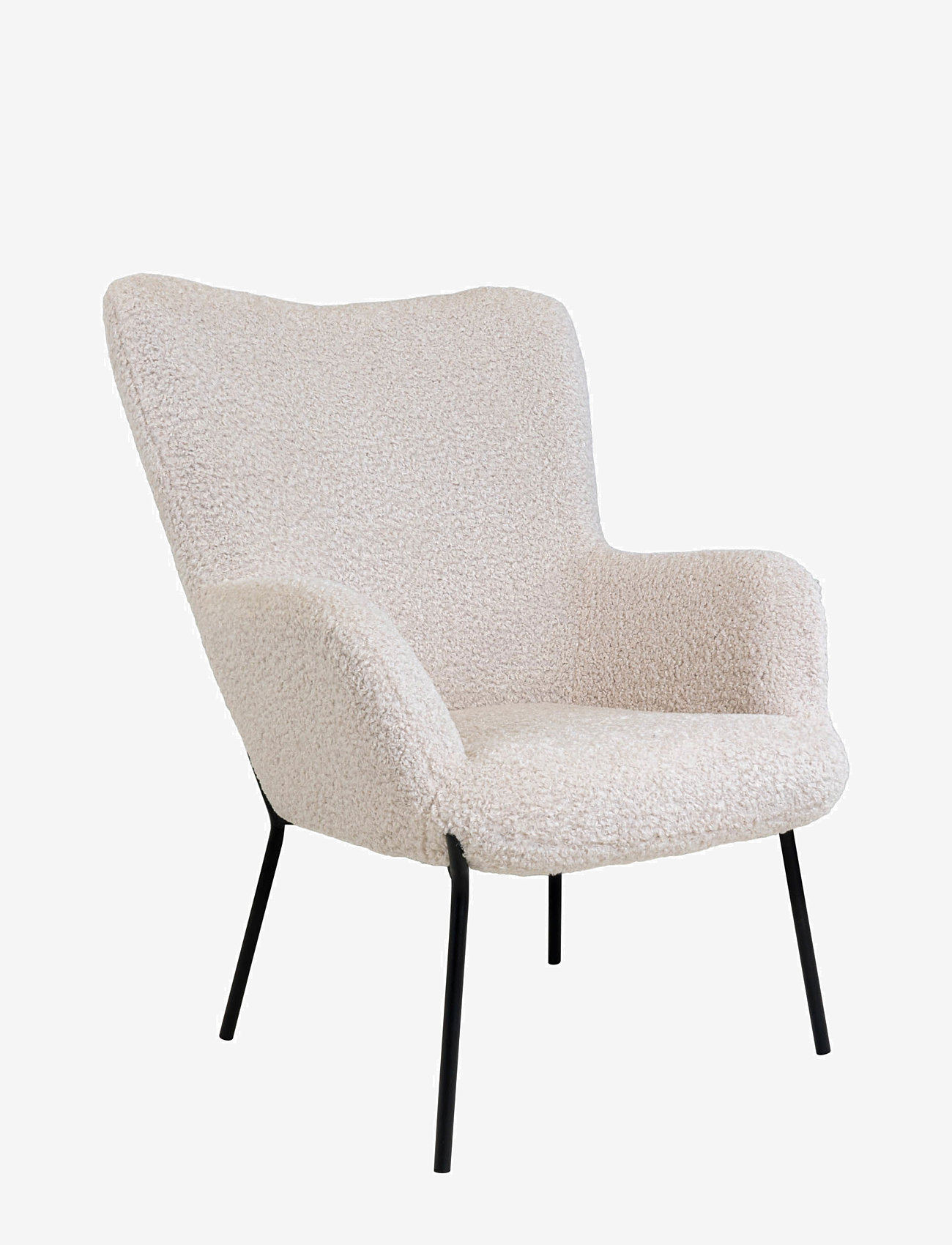 House Nordic - London Chair, artificial lambskin, white, black legs - fåtöljer - white - 1