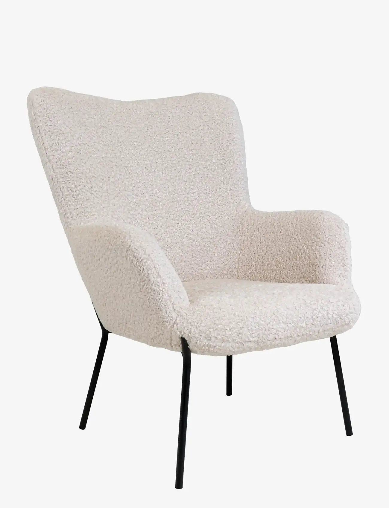 House Nordic - London Chair, artificial lambskin, white, black legs - fåtöljer - white - 2