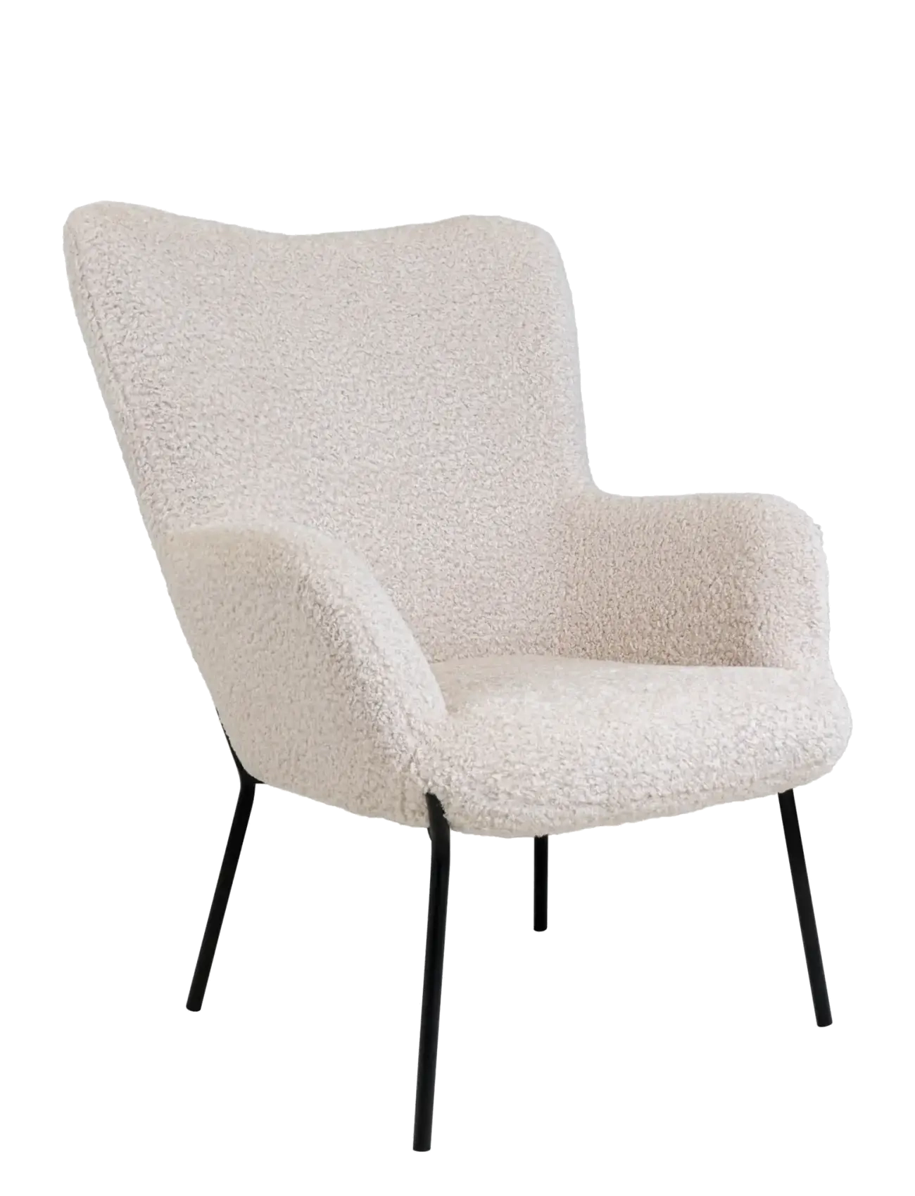 House Nordic - London Chair, artificial lambskin, white, black legs - fåtöljer - white - 2