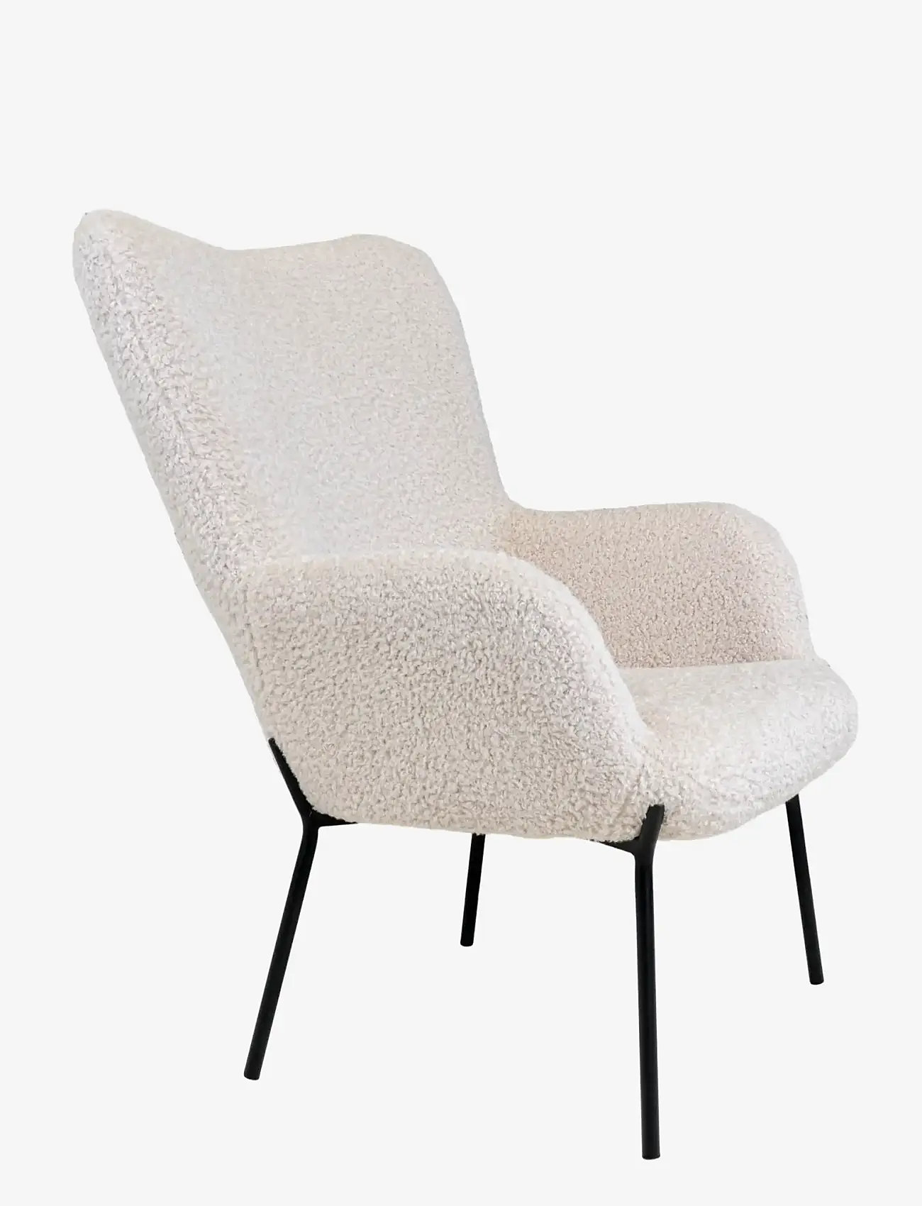 House Nordic - London Chair, artificial lambskin, white, black legs - fåtöljer - white - 3