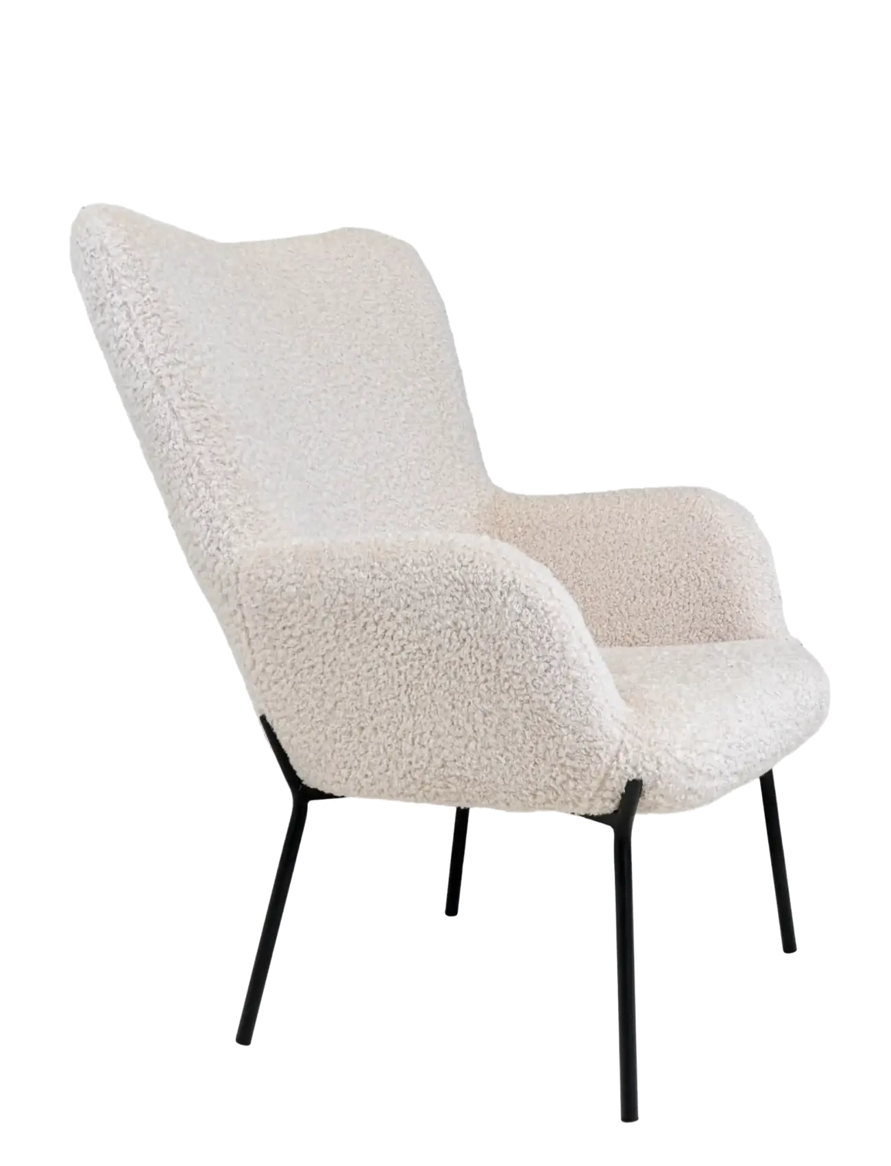 House Nordic - London Chair, artificial lambskin, white, black legs - fåtöljer - white - 3