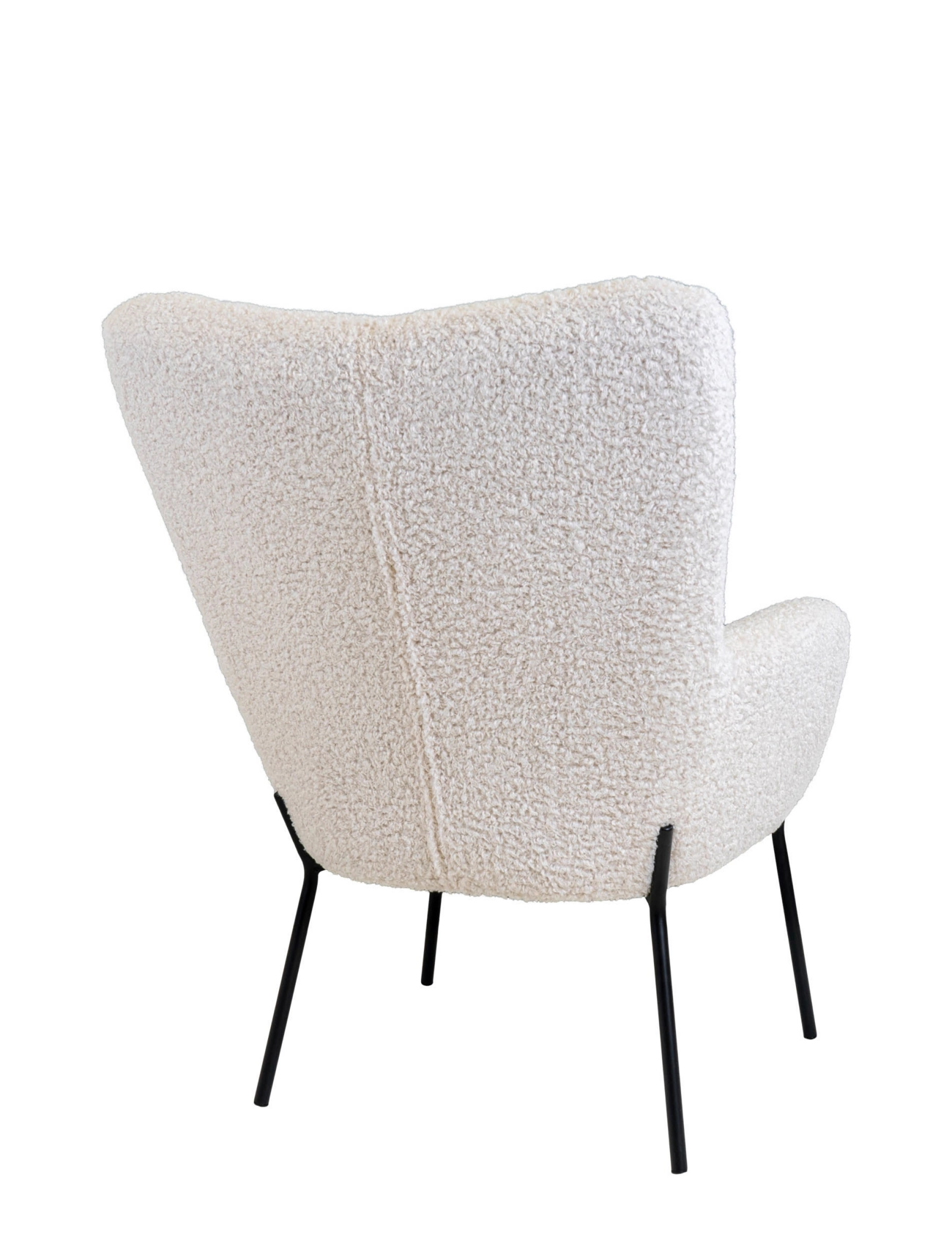 House Nordic - London Chair, artificial lambskin, white, black legs - fåtöljer - white - 4