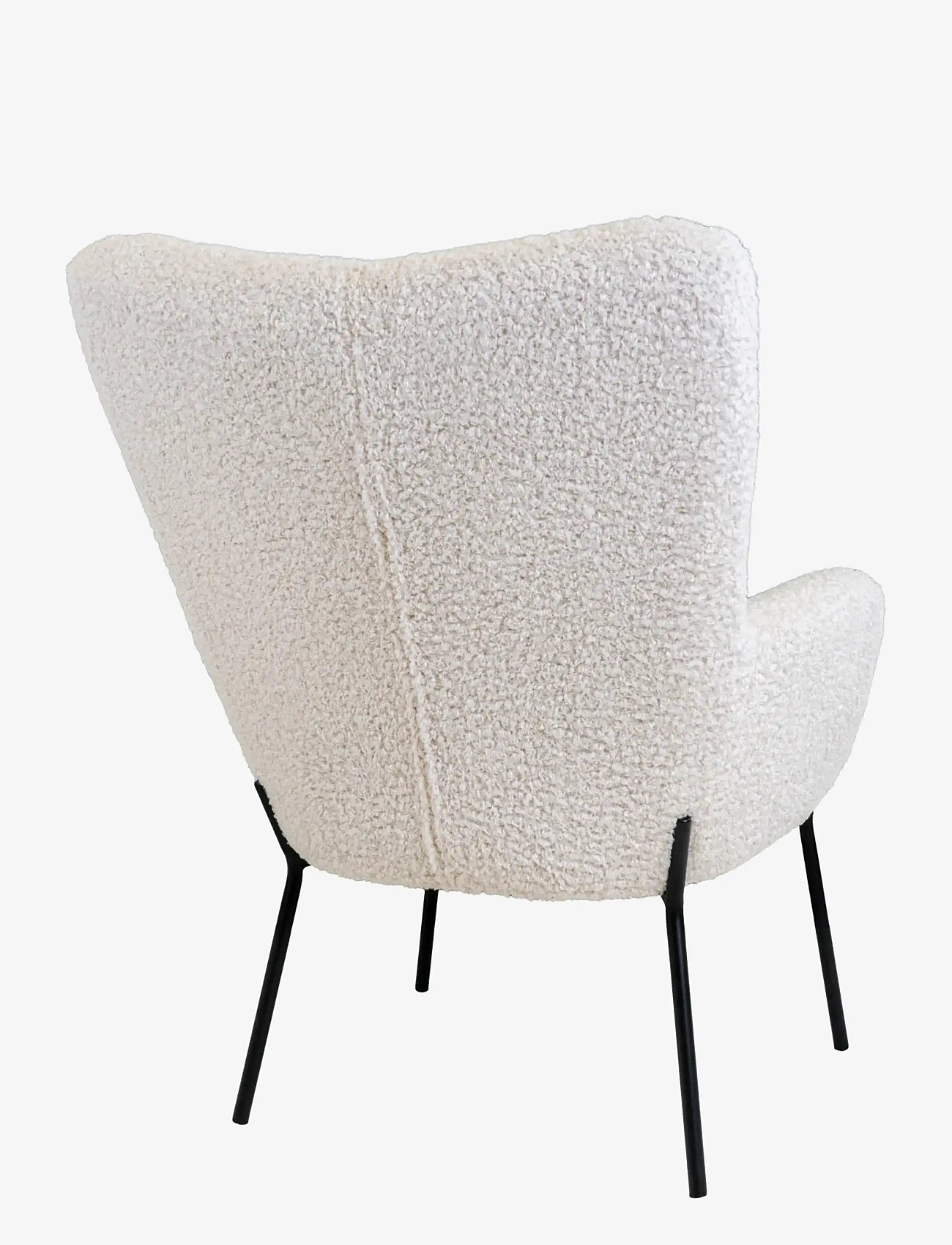 House Nordic - London Chair, artificial lambskin, white, black legs - fåtöljer - white - 5