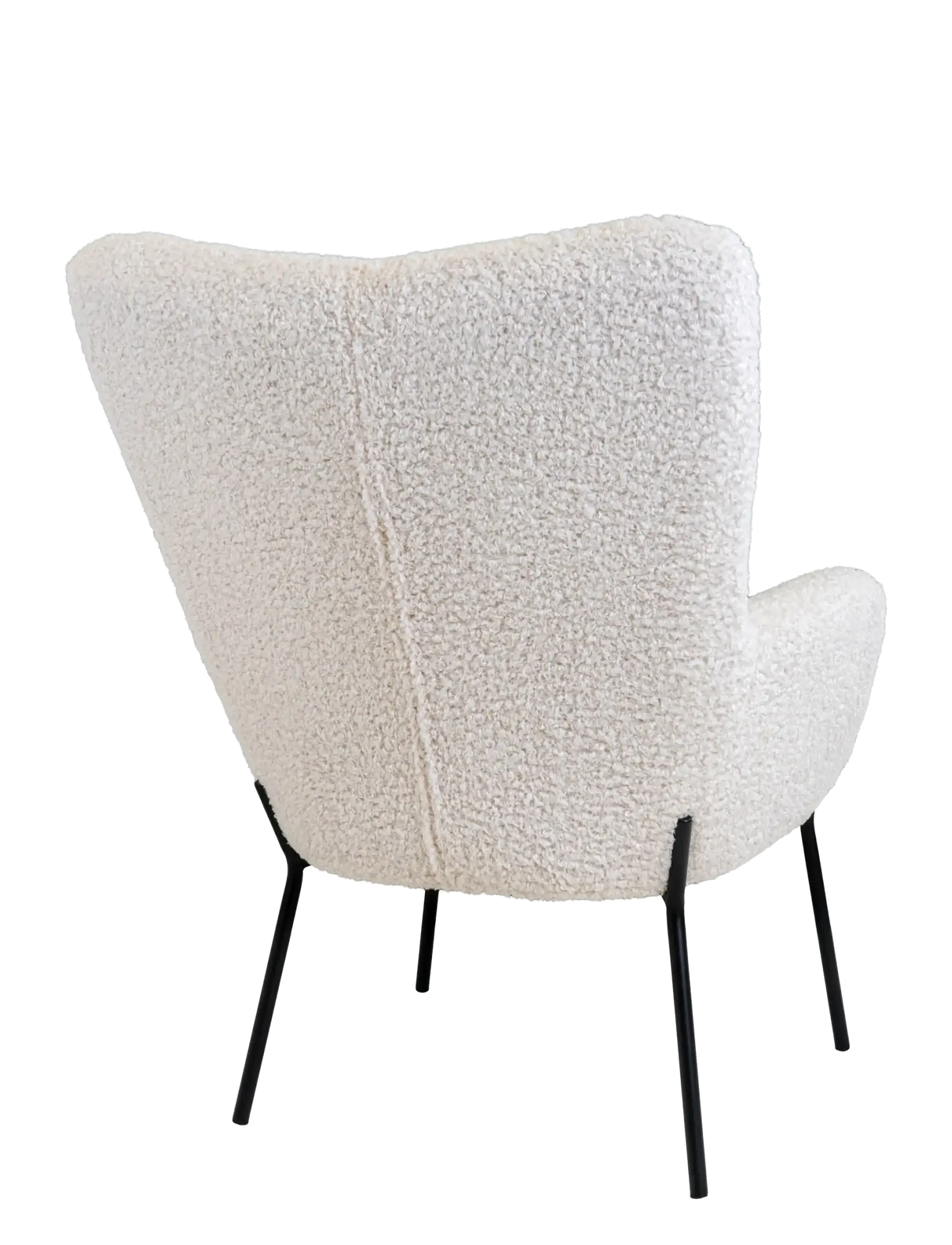 House Nordic - London Chair, artificial lambskin, white, black legs - fåtöljer - white - 5