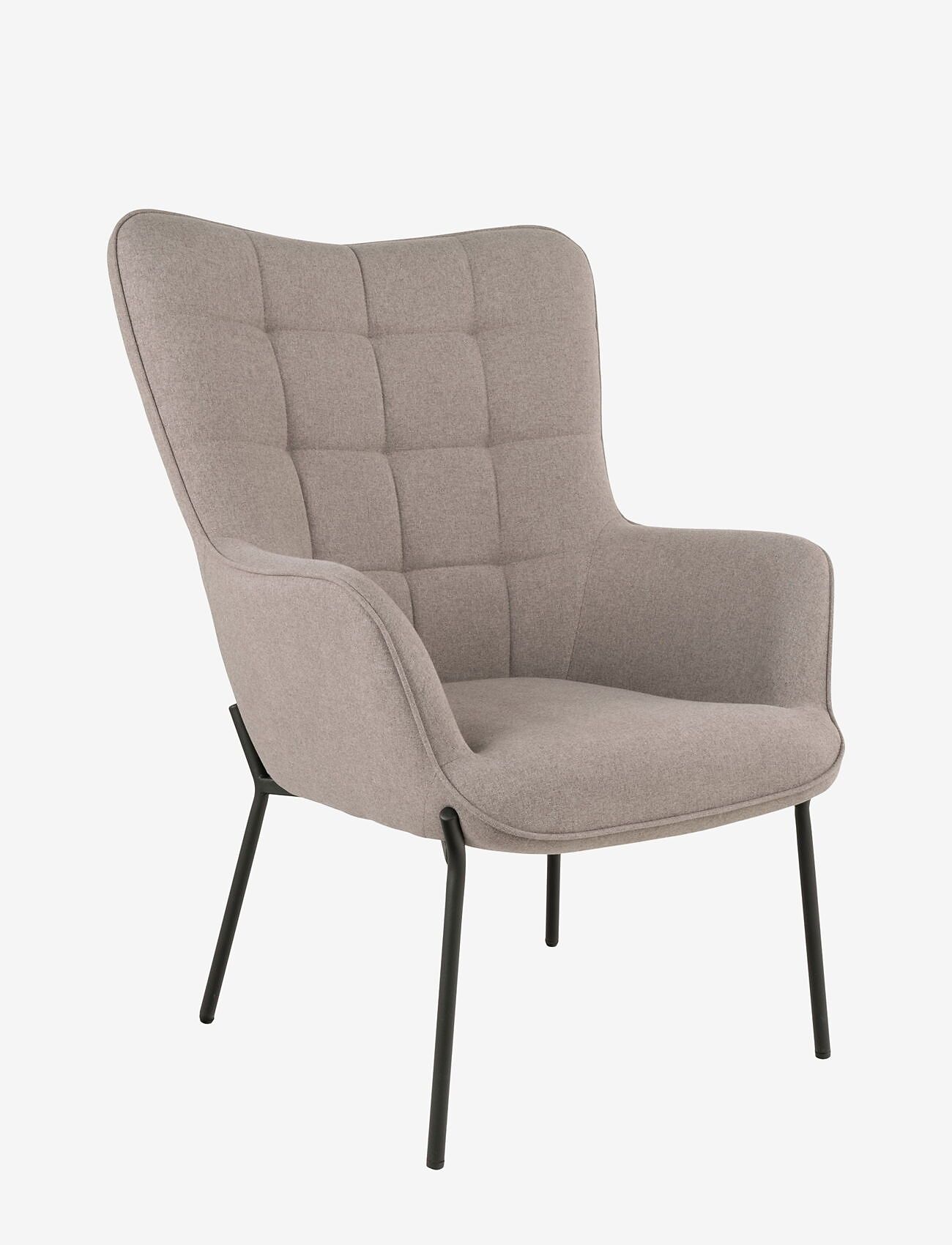 House Nordic - Tyra - Chair, stone with black legs - hægindastólar - stone - 1