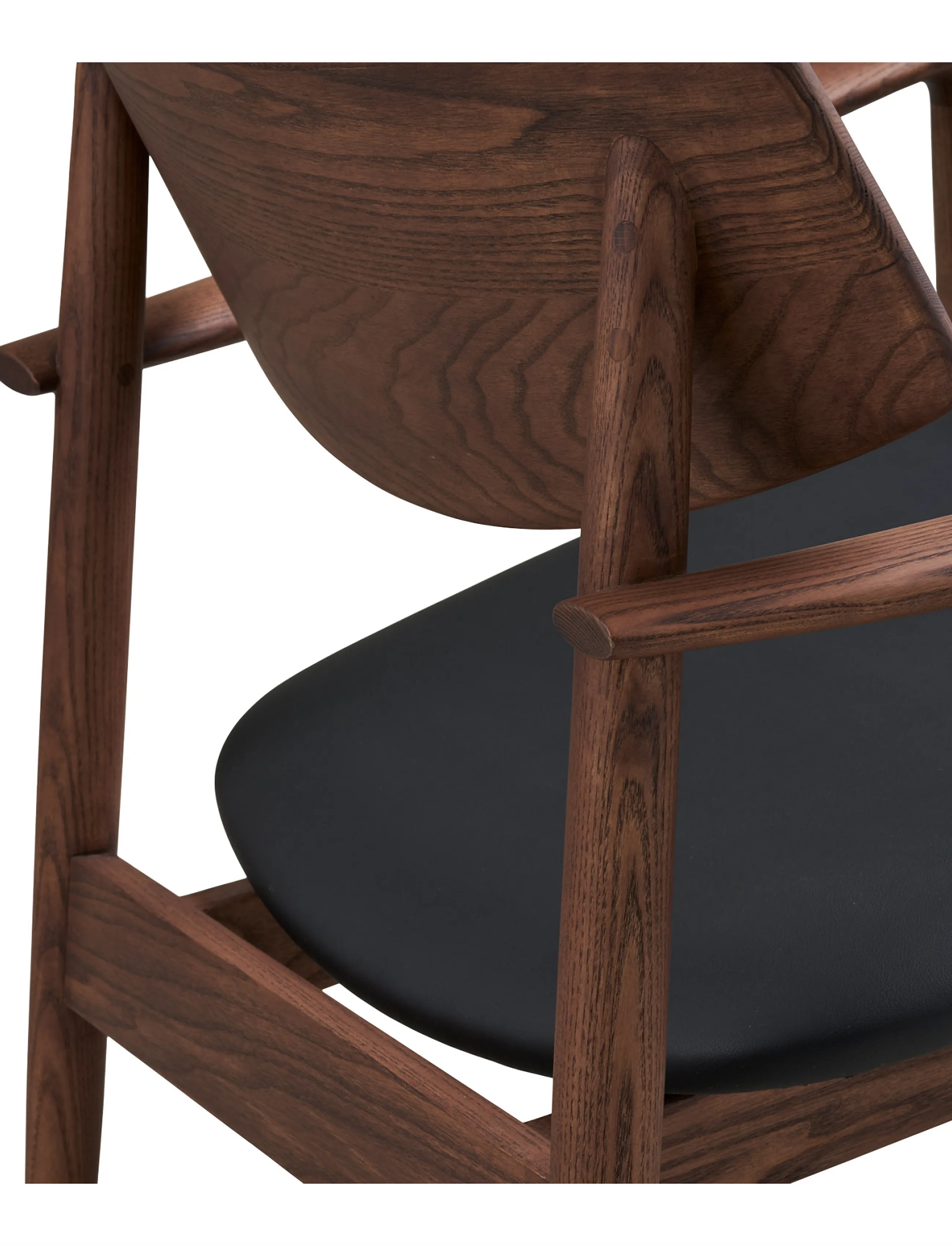 House Nordic - Freja - Lounge chair, ash wood/PU seat - fåtöljer - dark brown / black - 0