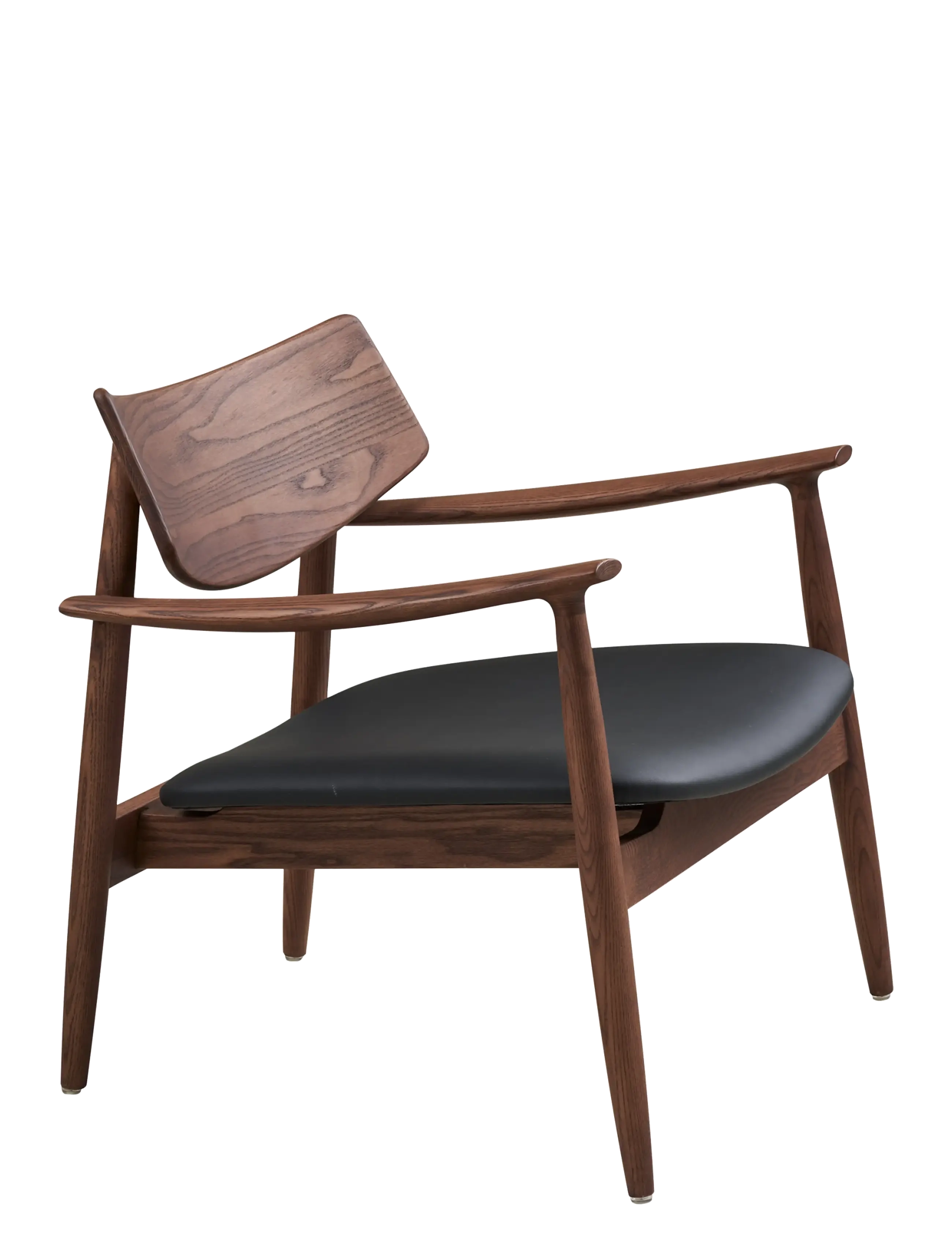 House Nordic - Freja - Lounge chair, ash wood/PU seat - fåtöljer - dark brown / black - 4