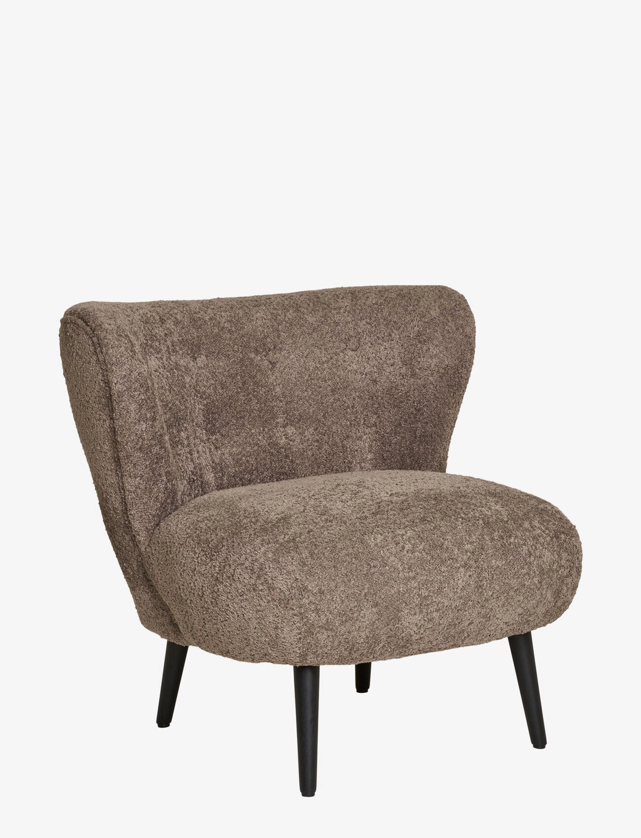 House Nordic Vea - Lounge Chair, Bouclé, Brown/Black, One Size, Brown, Stole Og Skamler > Stole, Unisex