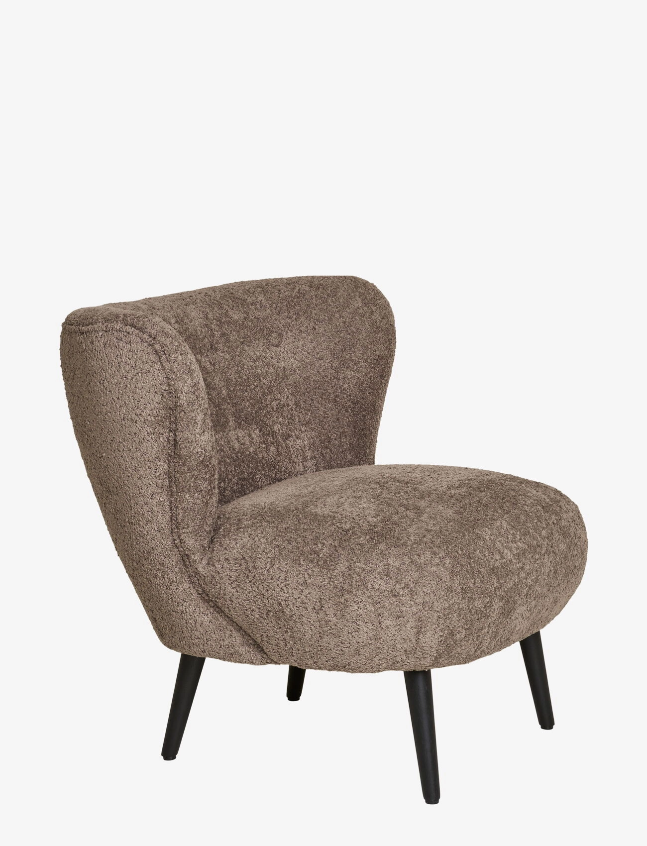 House Nordic - Vea - Lounge chair, bouclé, brown/black - stólar - brown - 3