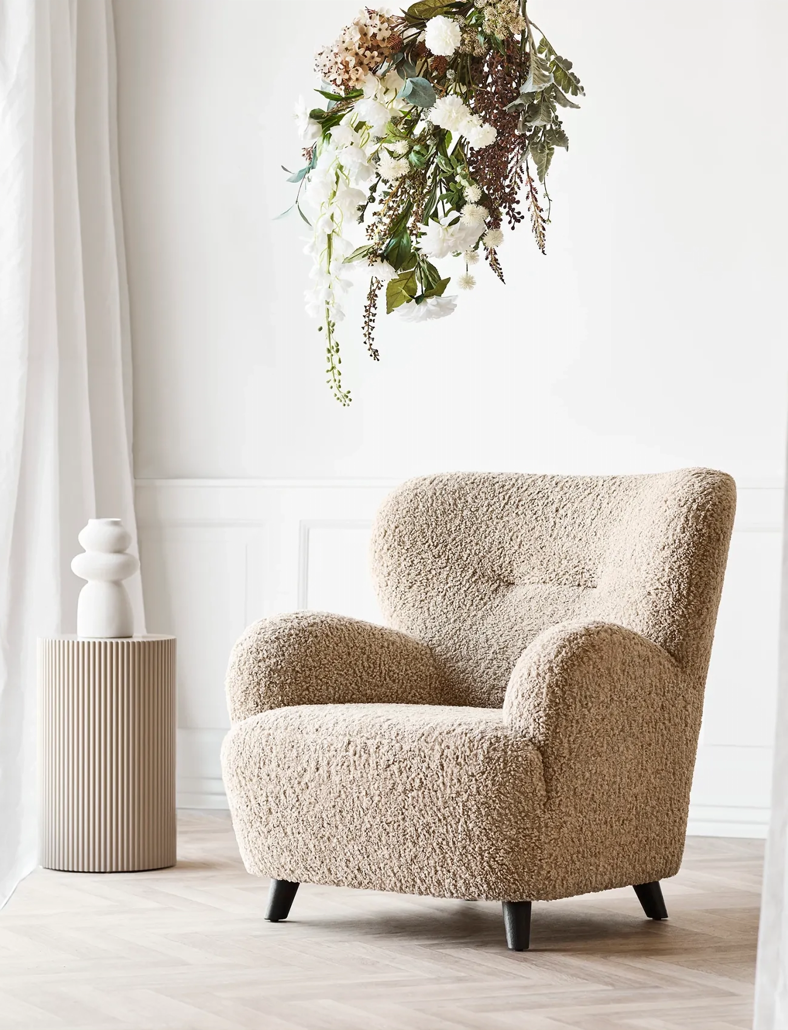 House Nordic Gudrun - Lounge Chair, 84X86X87 cm, Beige, Stole & Skamler > Lænestole, Unisex