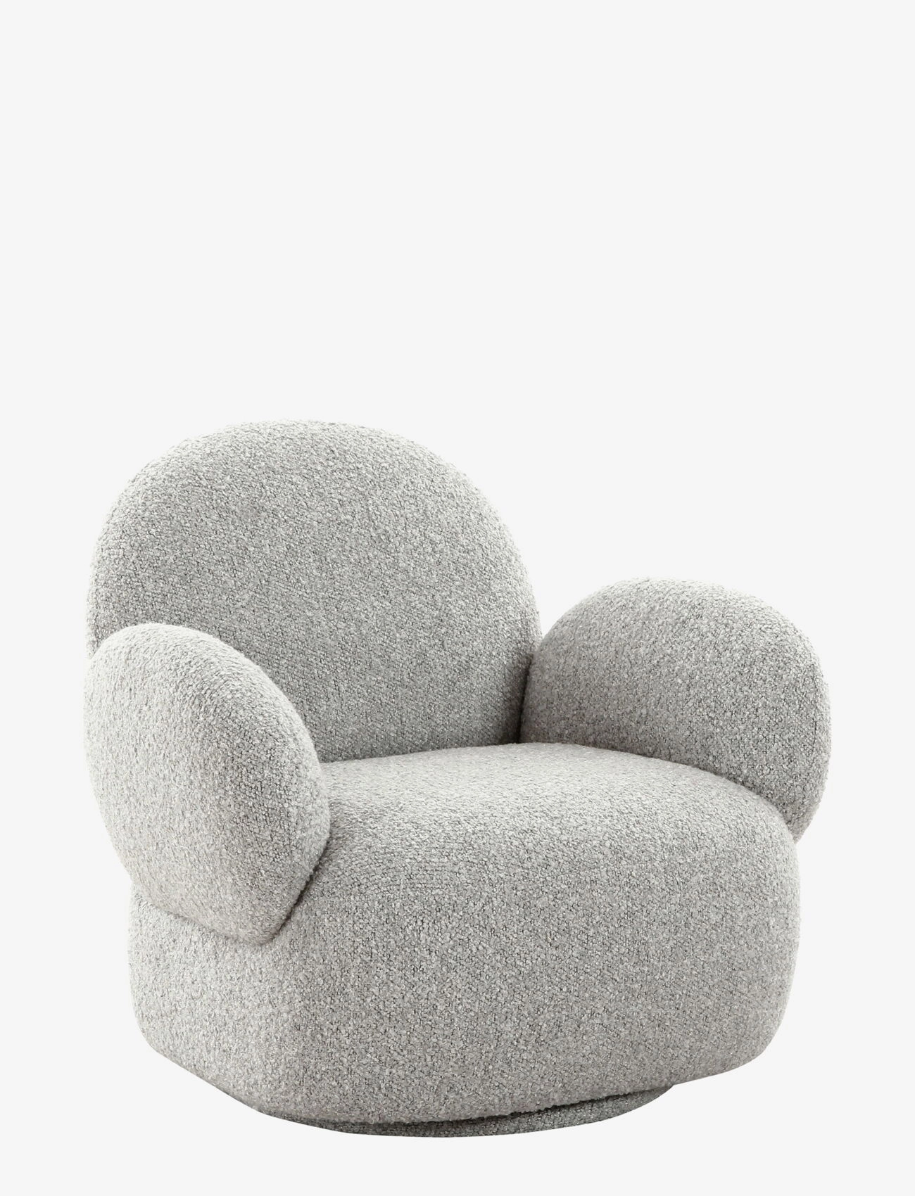 House Nordic Henny Lounge Chair With Swivel Function, Bouclé, Light Grey, Stol, Grå, Str: ONE SIZE