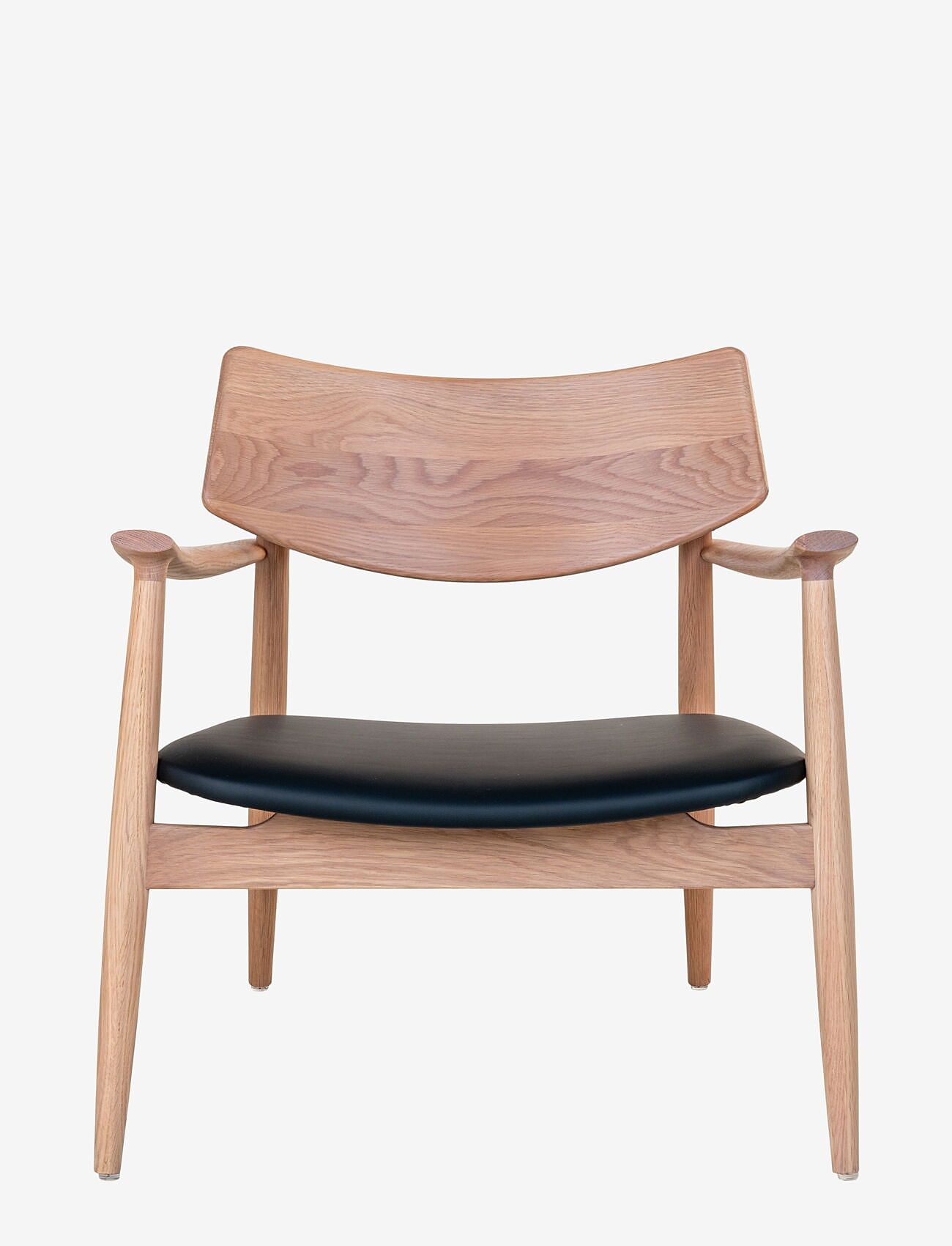House Nordic - Lova - Lounge Chair, oak/PU cushion, natural/black - køb efter pris - natural / black - 1