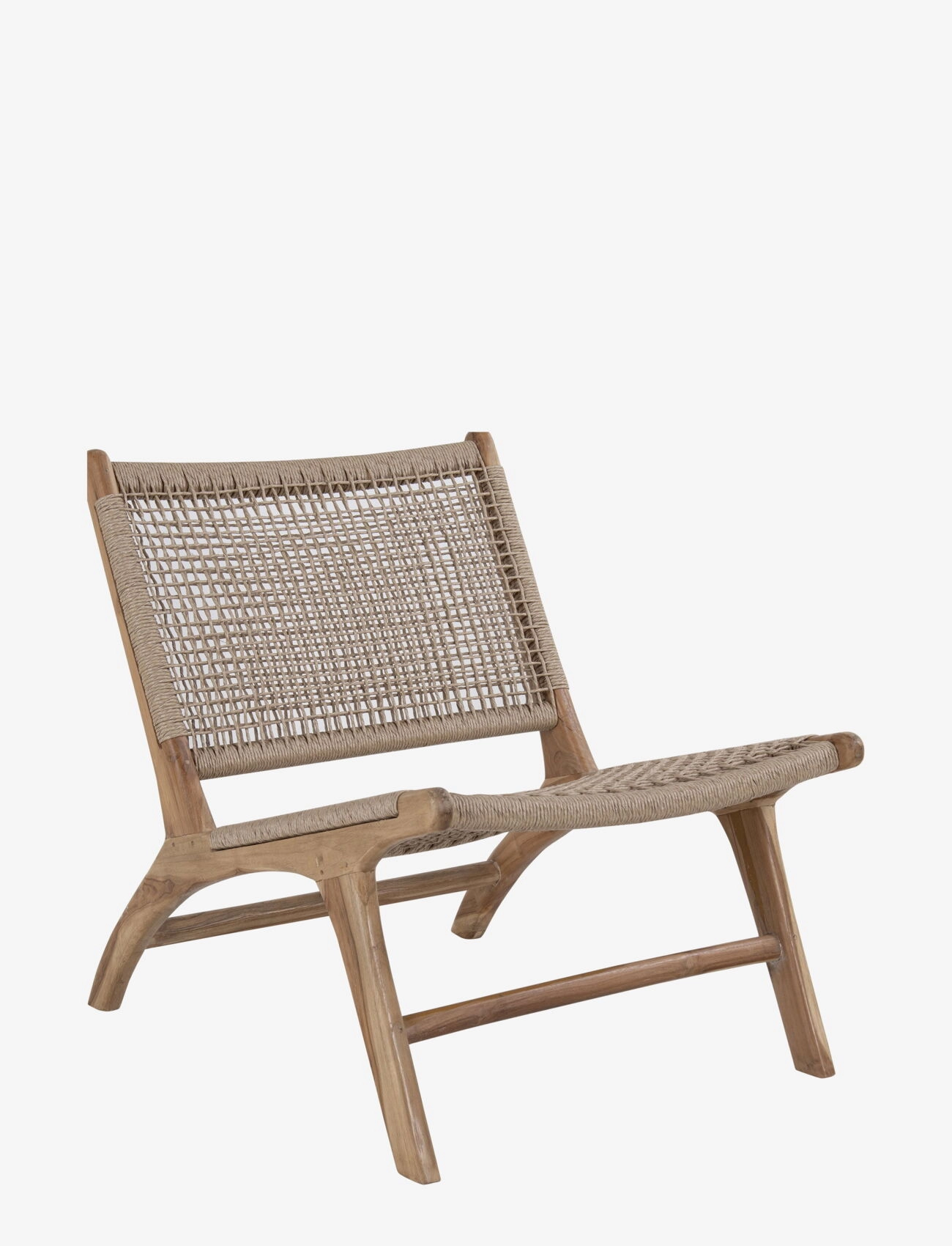 House Nordic Thea Chair In Polyrattan, Nature With Teak Wood Legs, Lænestol, Beige, Str: 80X60X73CM