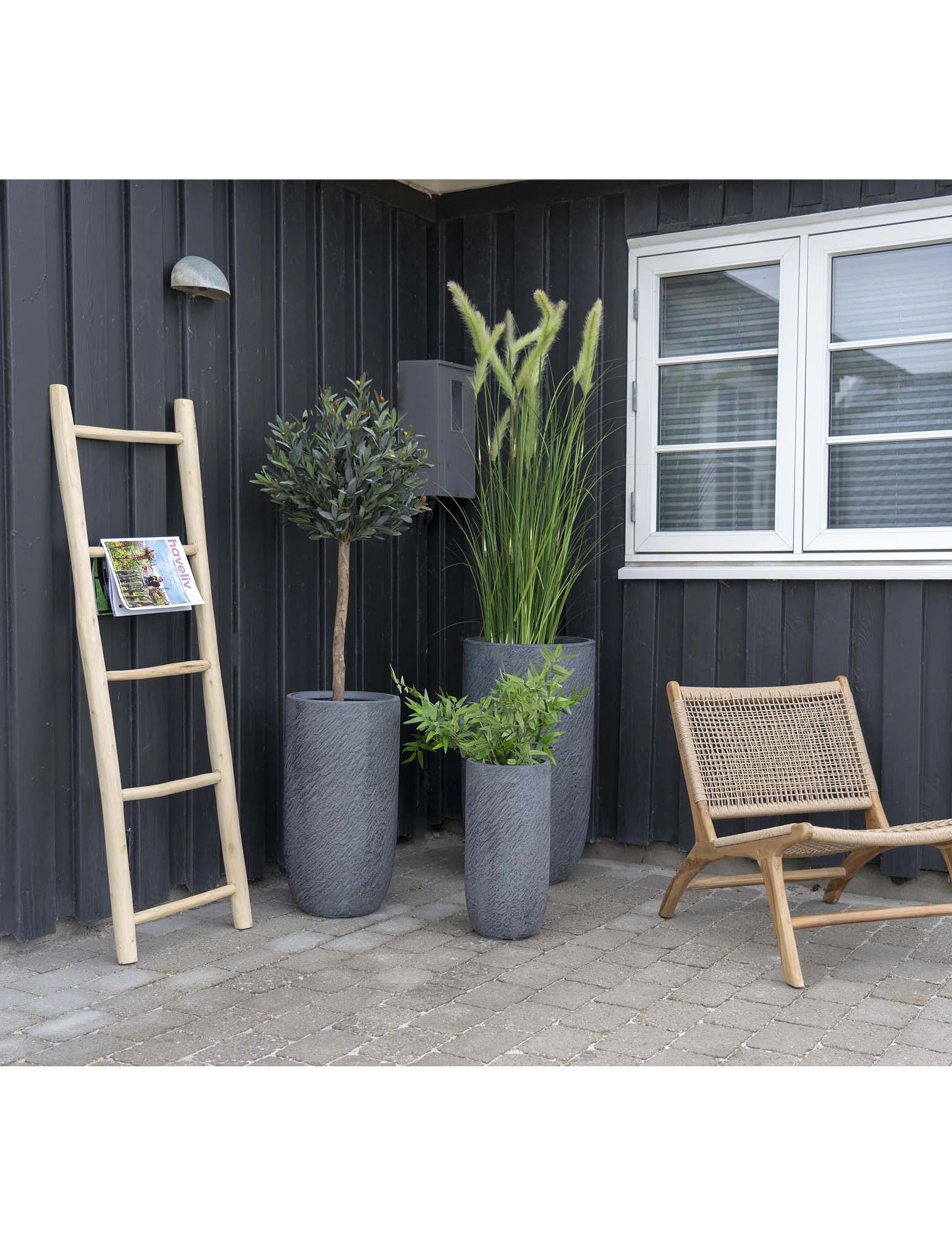 House Nordic - Thea - Chair in polyrattan, nature with teak wood legs - lænestole - natural - 5