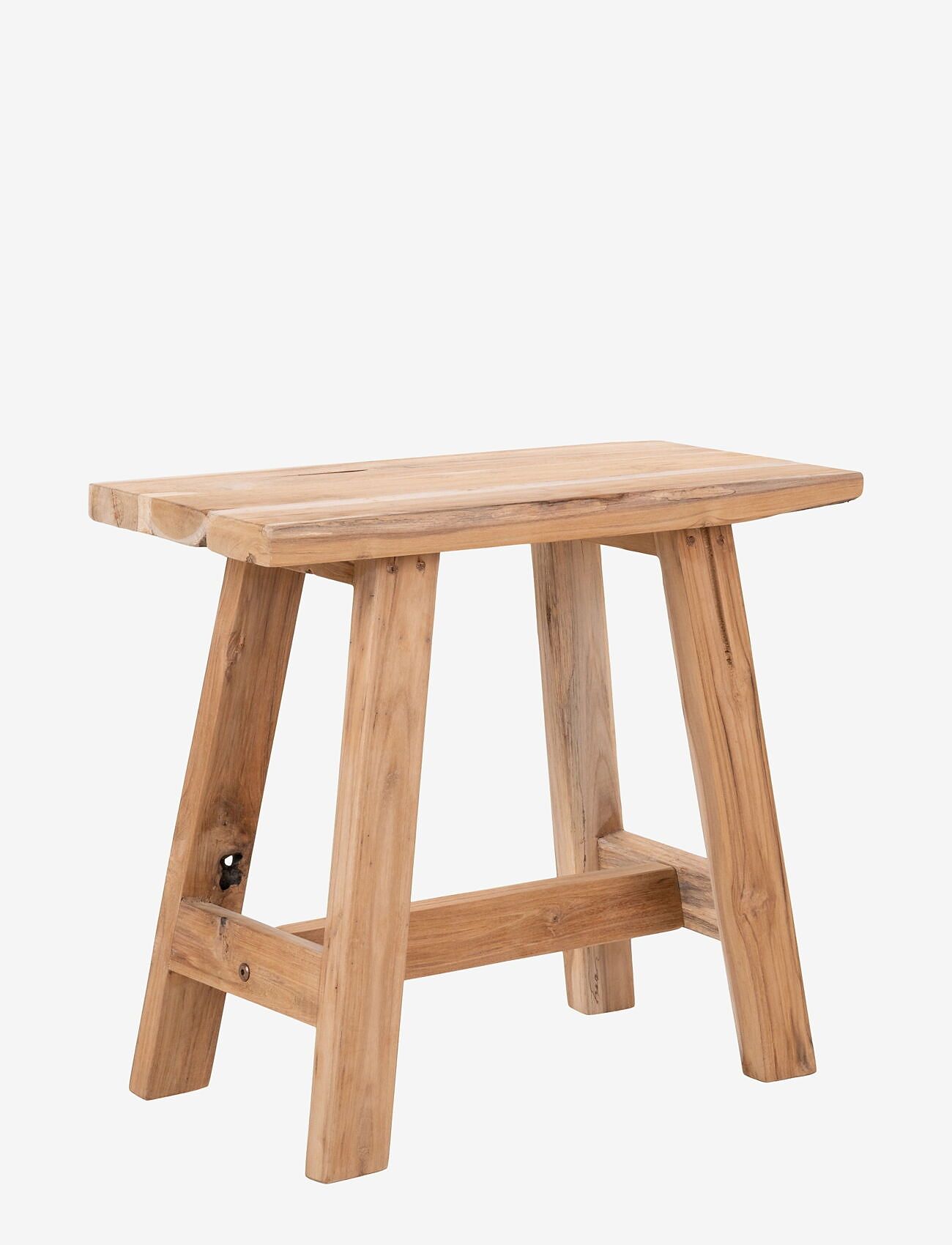 House Nordic - Nelli - Bench, teak, nature, 50x25x45 cm - mööbel - natural - 0