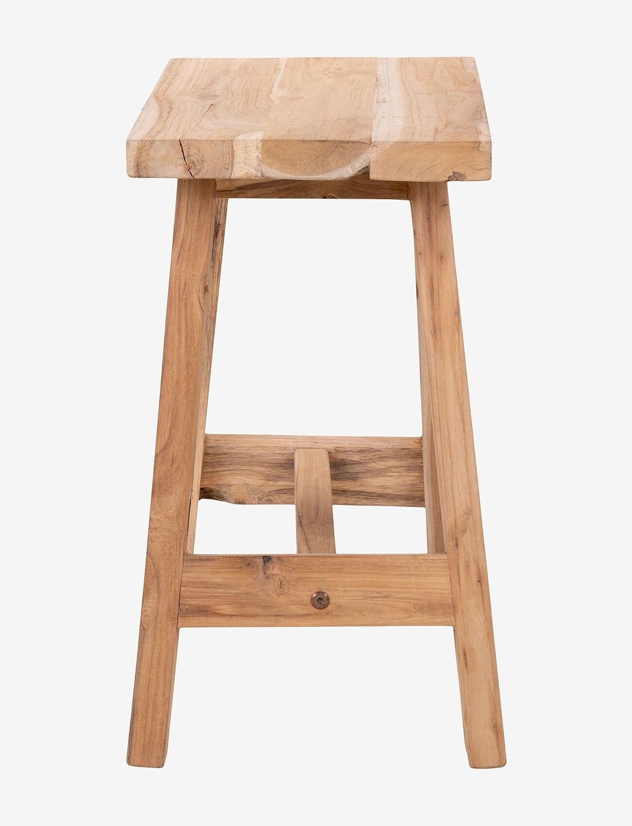 House Nordic - Nelli - Bench, teak, nature, 50x25x45 cm - mööbel - natural - 2