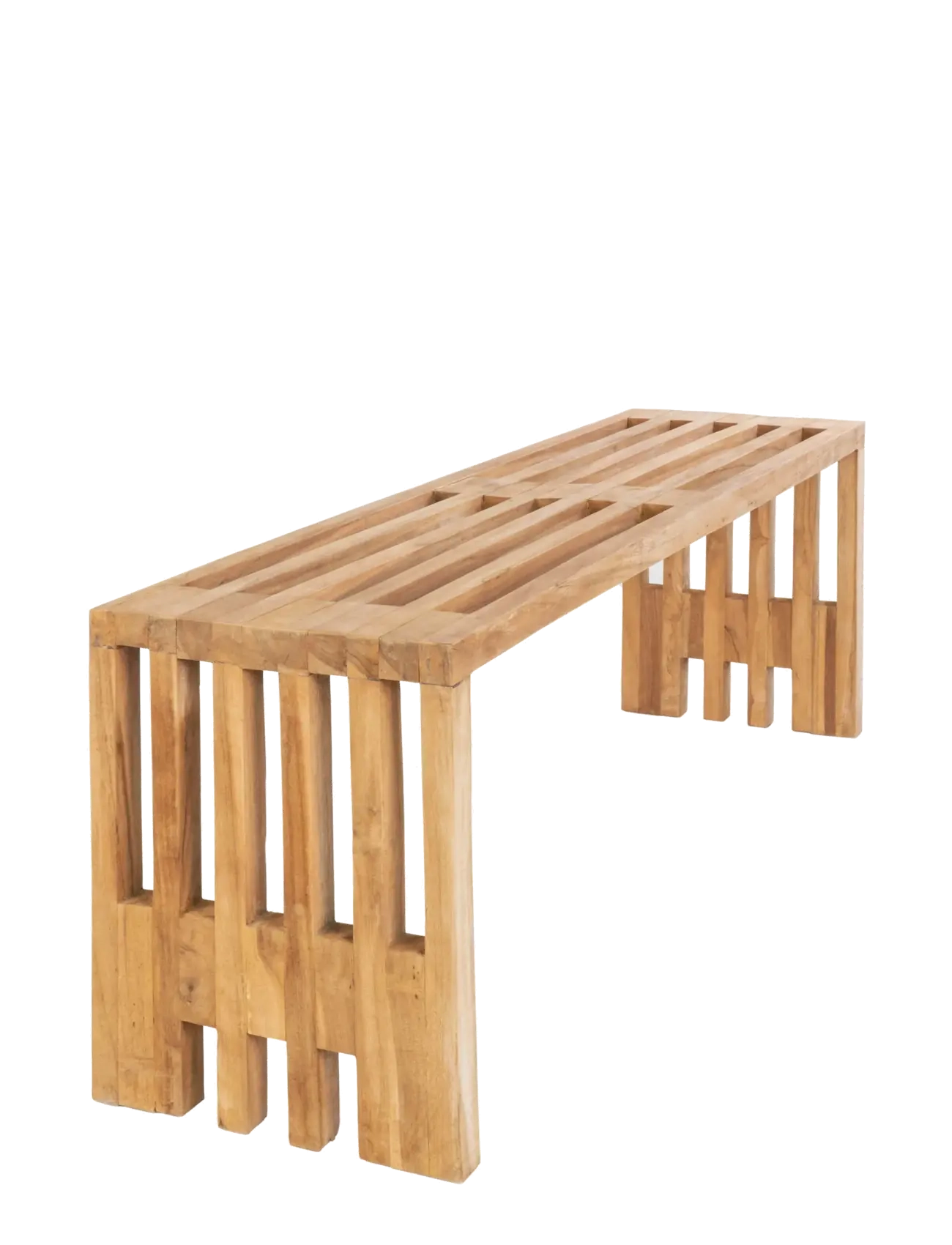 House Nordic - Elina - Bench, teak, nature, 140x35x48 cm - pallar & bänkar - natural - 3