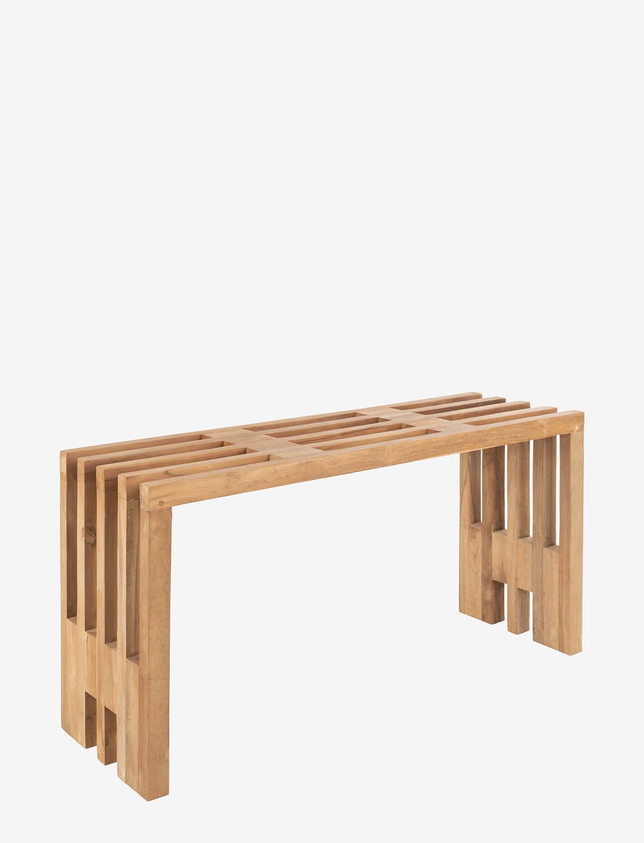 House Nordic - Elina - Bench, teak, nature, 90x30x49 cm - osta hinna alusel - natural - 0