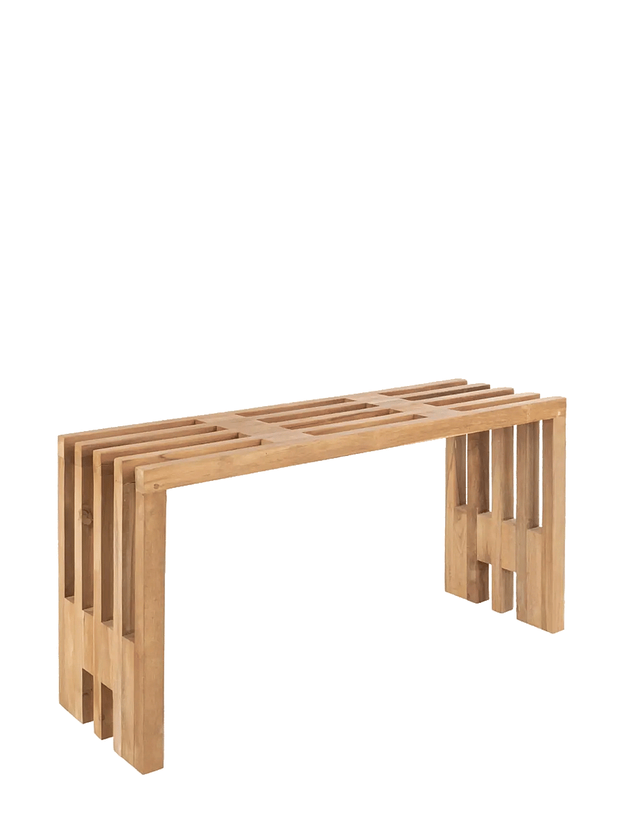 House Nordic - Elina - Bench, teak, nature, 90x30x49 cm - stołki i ławki - natural - 1