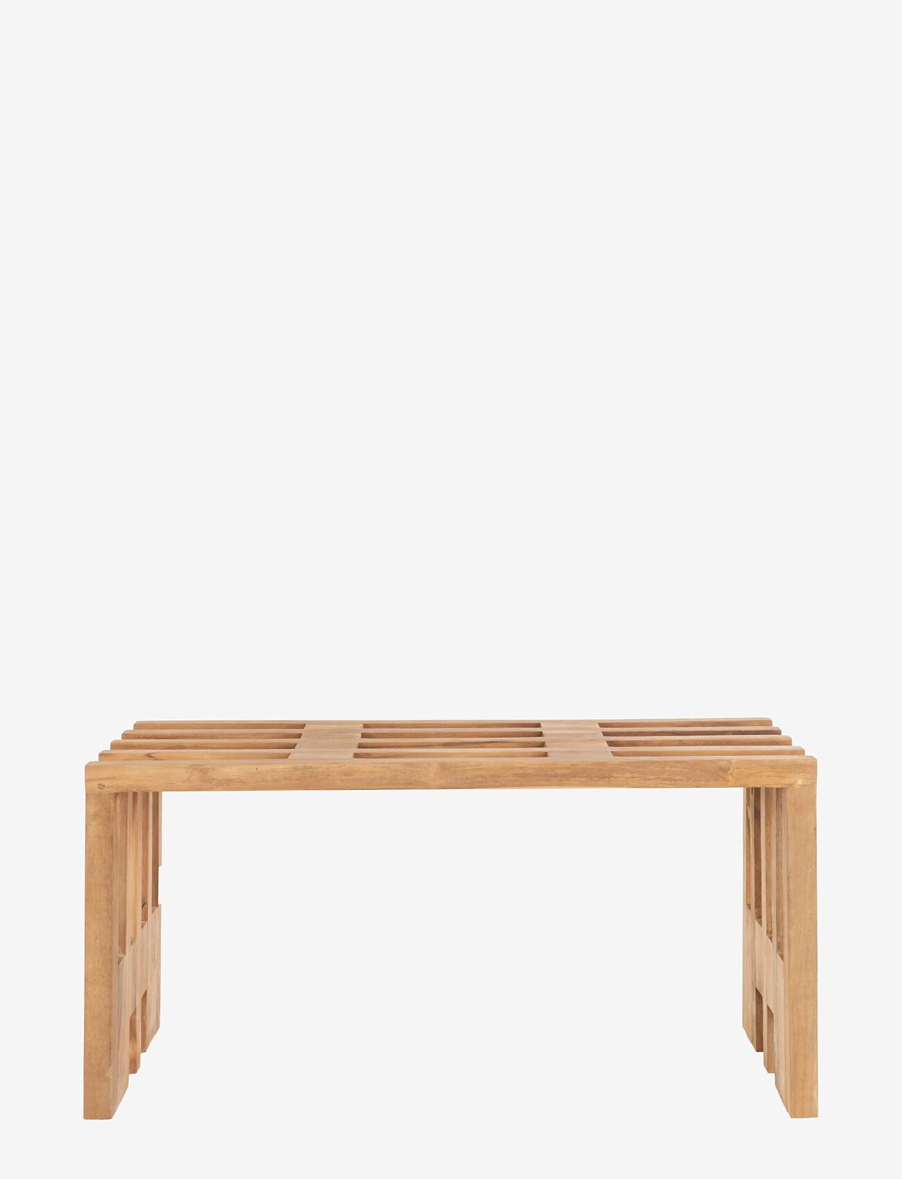 House Nordic - Elina - Bench, teak, nature, 90x30x49 cm - osta hinna alusel - natural - 1