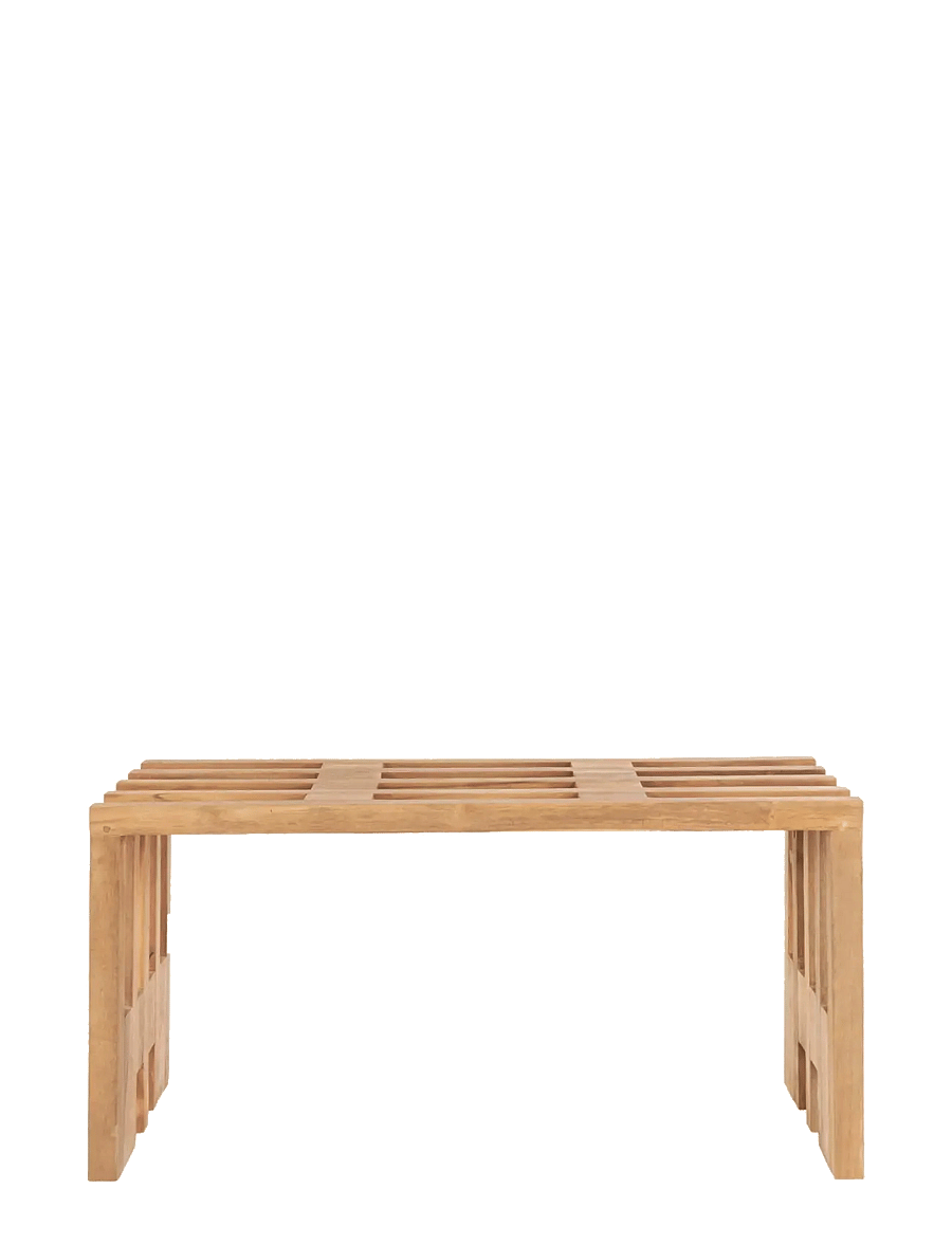 House Nordic - Elina - Bench, teak, nature, 90x30x49 cm - stołki i ławki - natural - 2