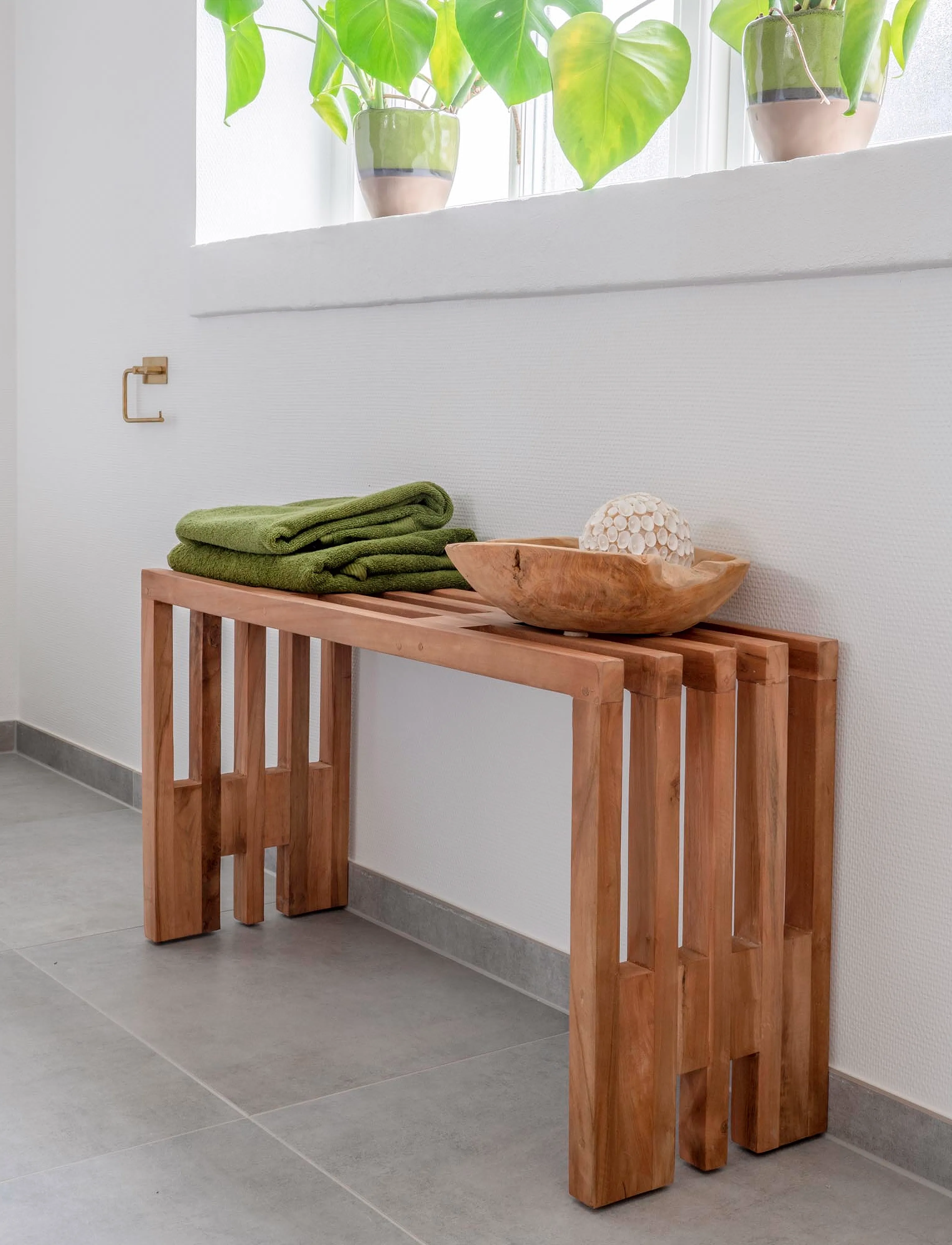 House Nordic Elina Bench, Teak, Nature, 90X30X49 Cm, 30X90X49 cm, Chairs & Stools, Braun - Stools Benches, Homeware