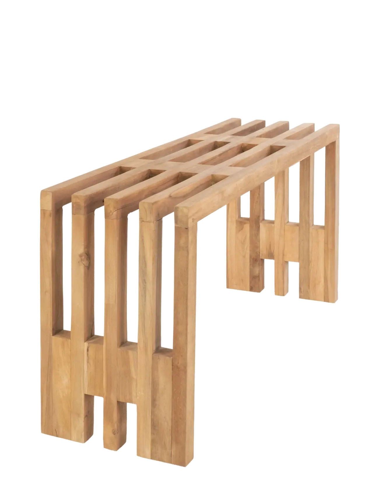 House Nordic - Elina - Bench, teak, nature, 90x30x49 cm - taburetter og bænke - natural - 3