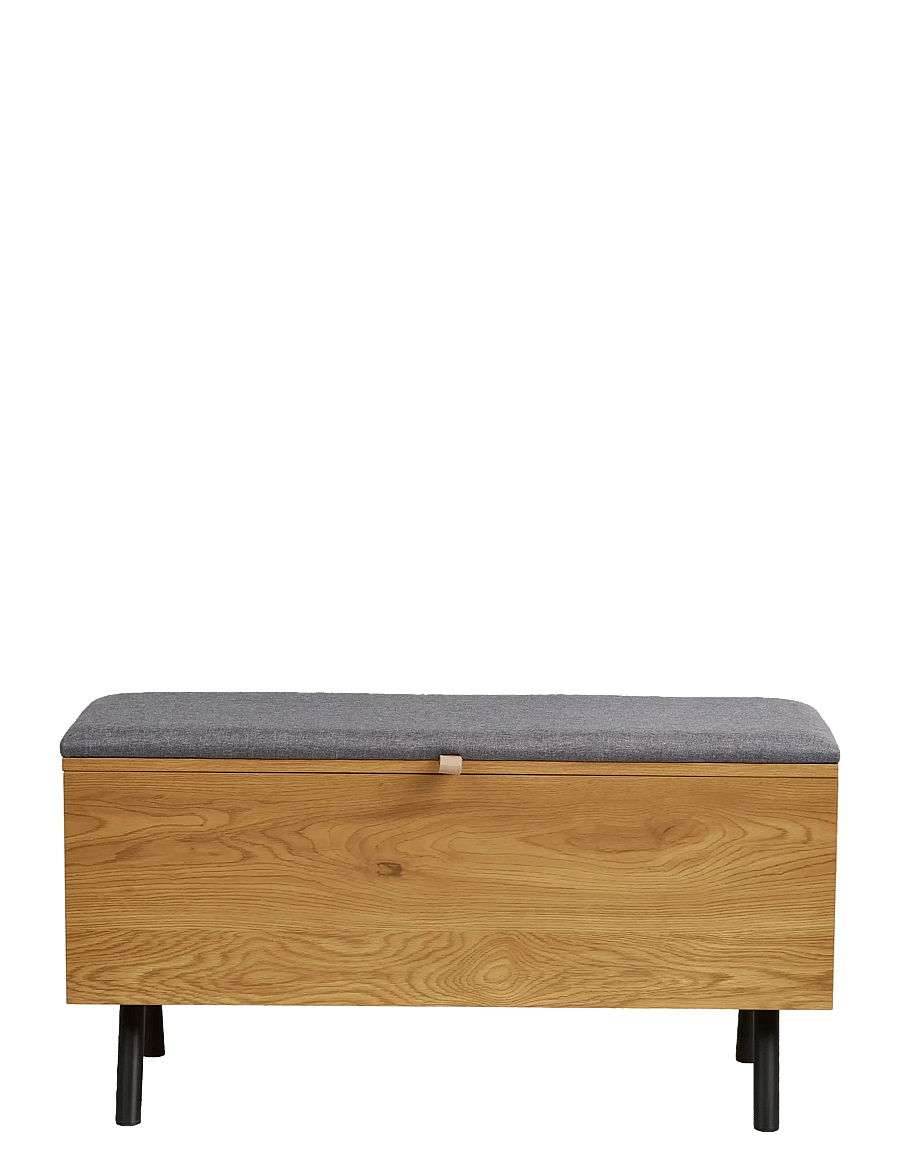 House Nordic - Bjørk - Bench with storage, oak look, 92x33x48 cm - toolid ja pingid - natural - 2