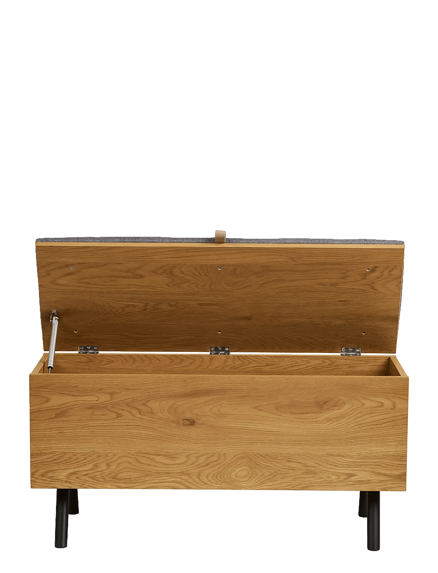 House Nordic - Bjørk - Bench with storage, oak look, 92x33x48 cm - toolid ja pingid - natural - 3