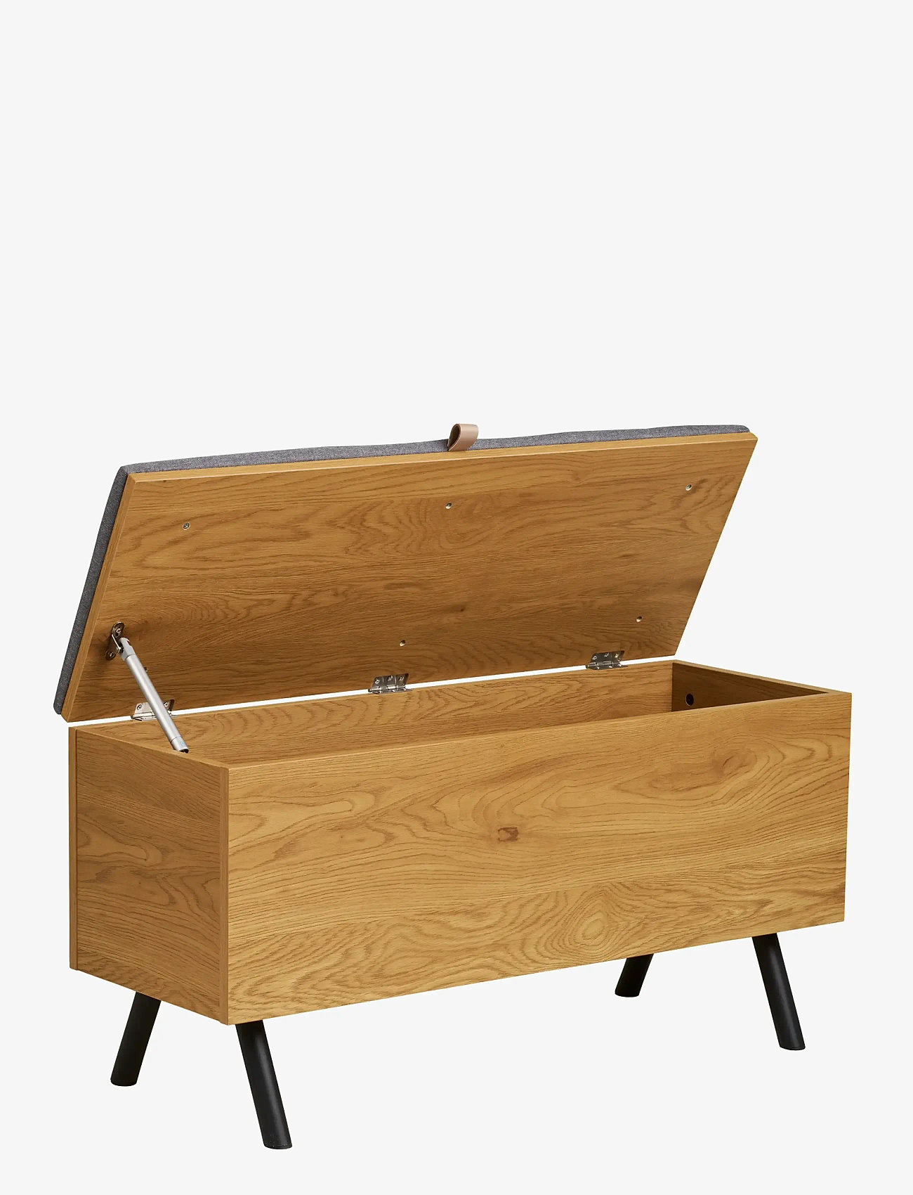 House Nordic - Bjørk - Bench with storage, oak look, 92x33x48 cm - toolid ja pingid - natural - 3