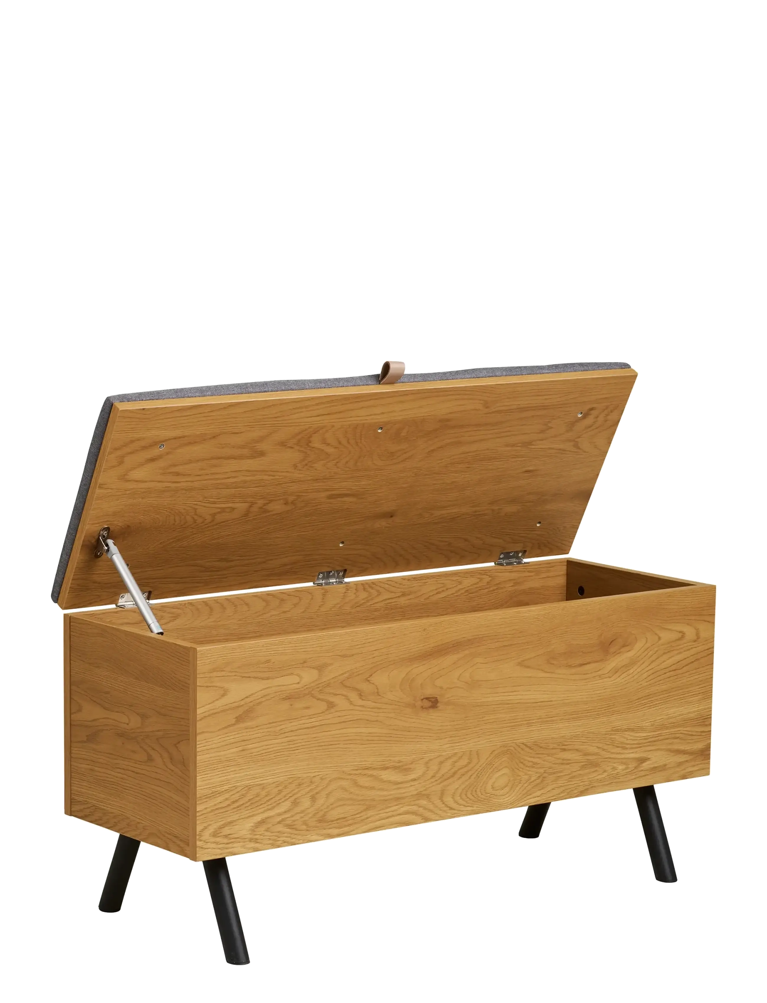 House Nordic - Bjørk - Bench with storage, oak look, 92x33x48 cm - toolid ja pingid - natural - 4