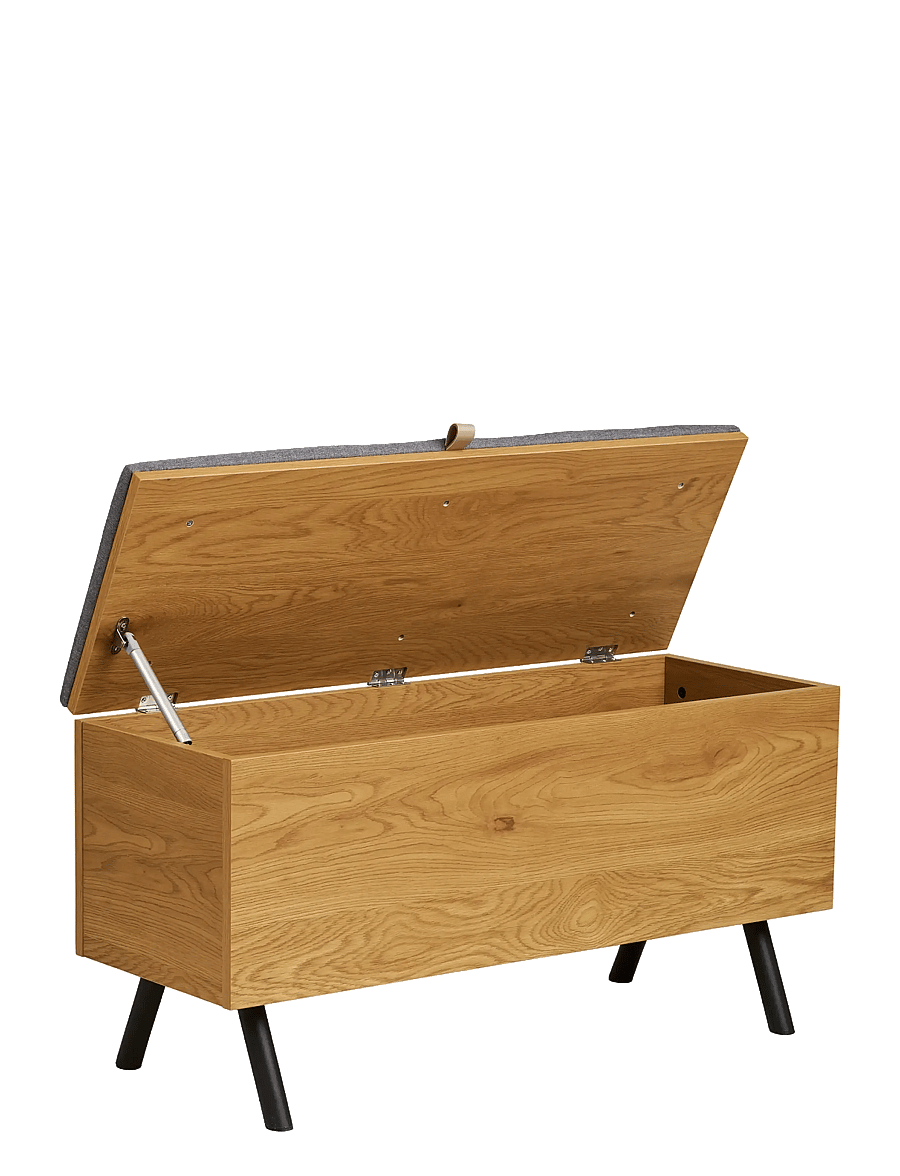 House Nordic - Bjørk - Bench with storage, oak look, 92x33x48 cm - toolid ja pingid - natural - 4