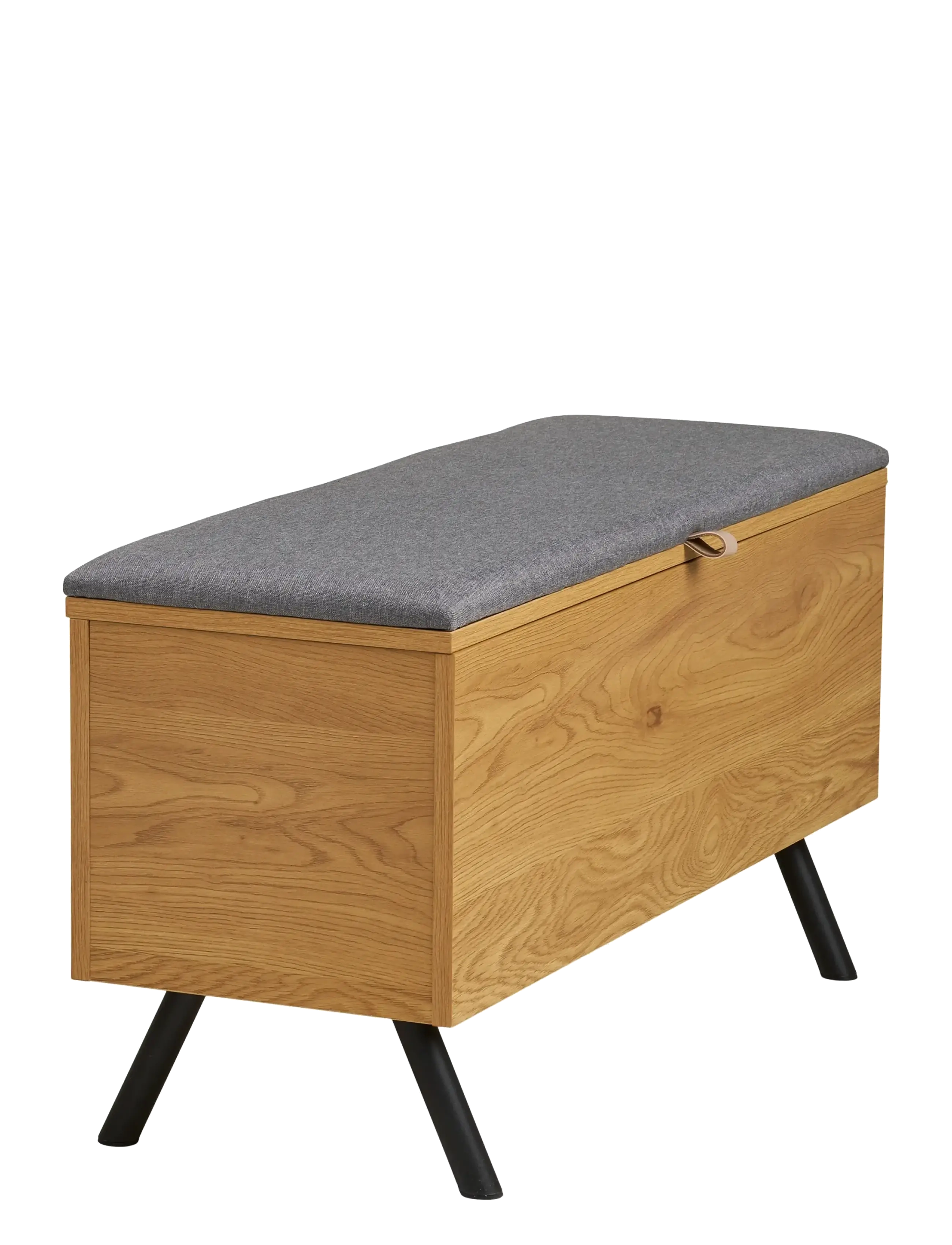 House Nordic - Bjørk - Bench with storage, oak look, 92x33x48 cm - toolid ja pingid - natural - 5