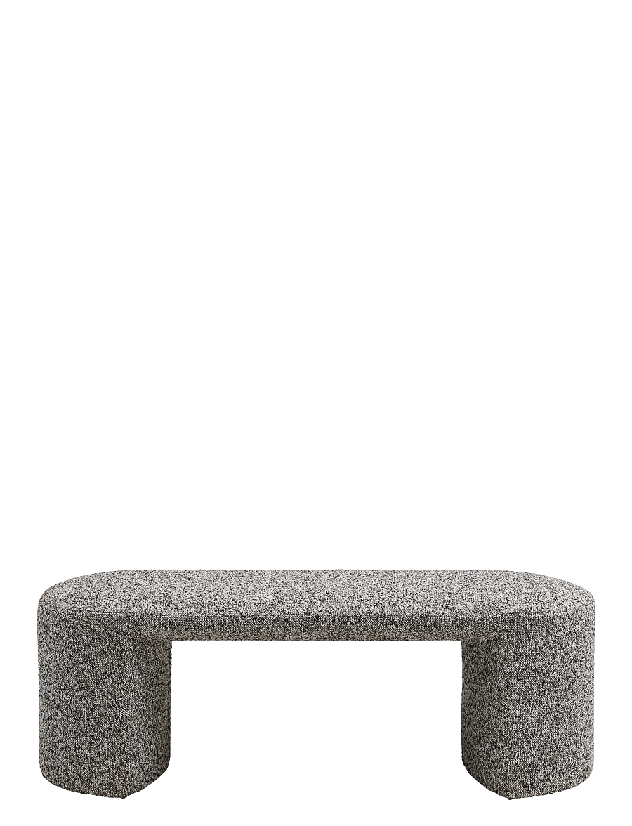 House Nordic - Wilma - Bench, bouclé, - taburetter og bænke - black / white - 3