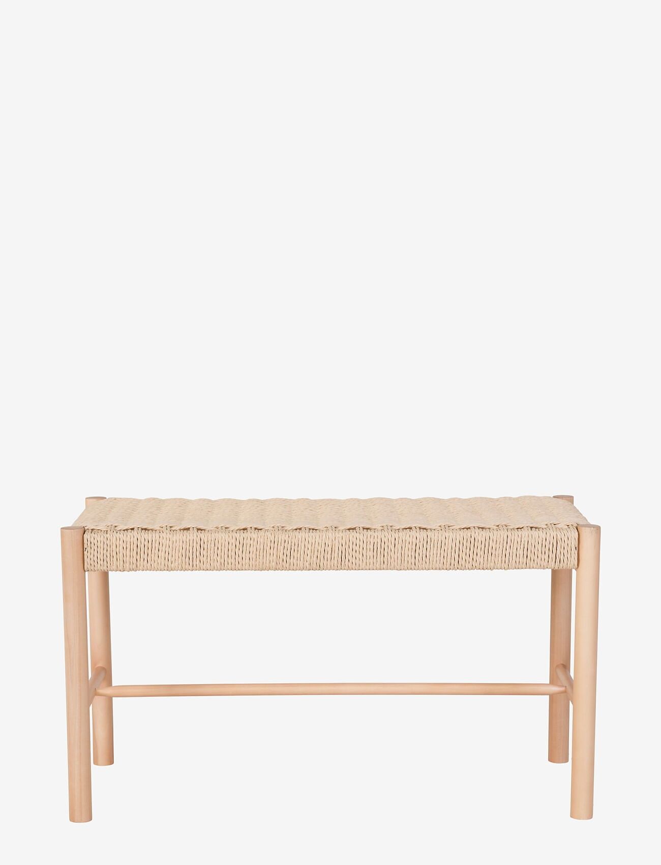 House Nordic - Asta - Bench in poplar wood and woven seat, nature, 35x80x45 cm - köp efter pris - natural - 1