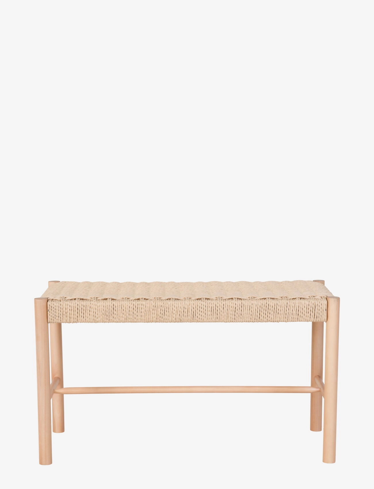 House Nordic - Asta - Bench in poplar wood and woven seat, nature, 35x80x45 cm - toolid ja pingid - natural - 2