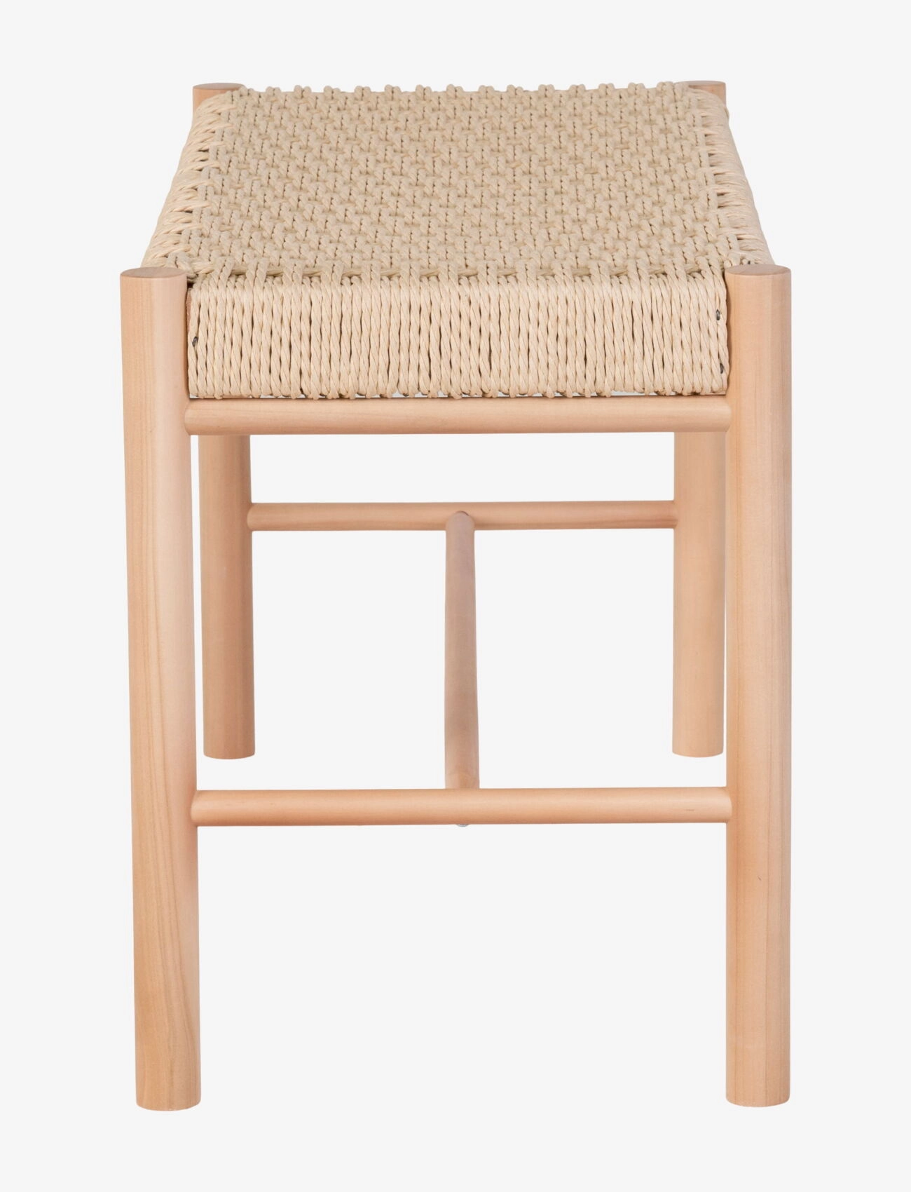 House Nordic - Asta - Bench in poplar wood and woven seat, nature, 35x80x45 cm - toolid ja pingid - natural - 3