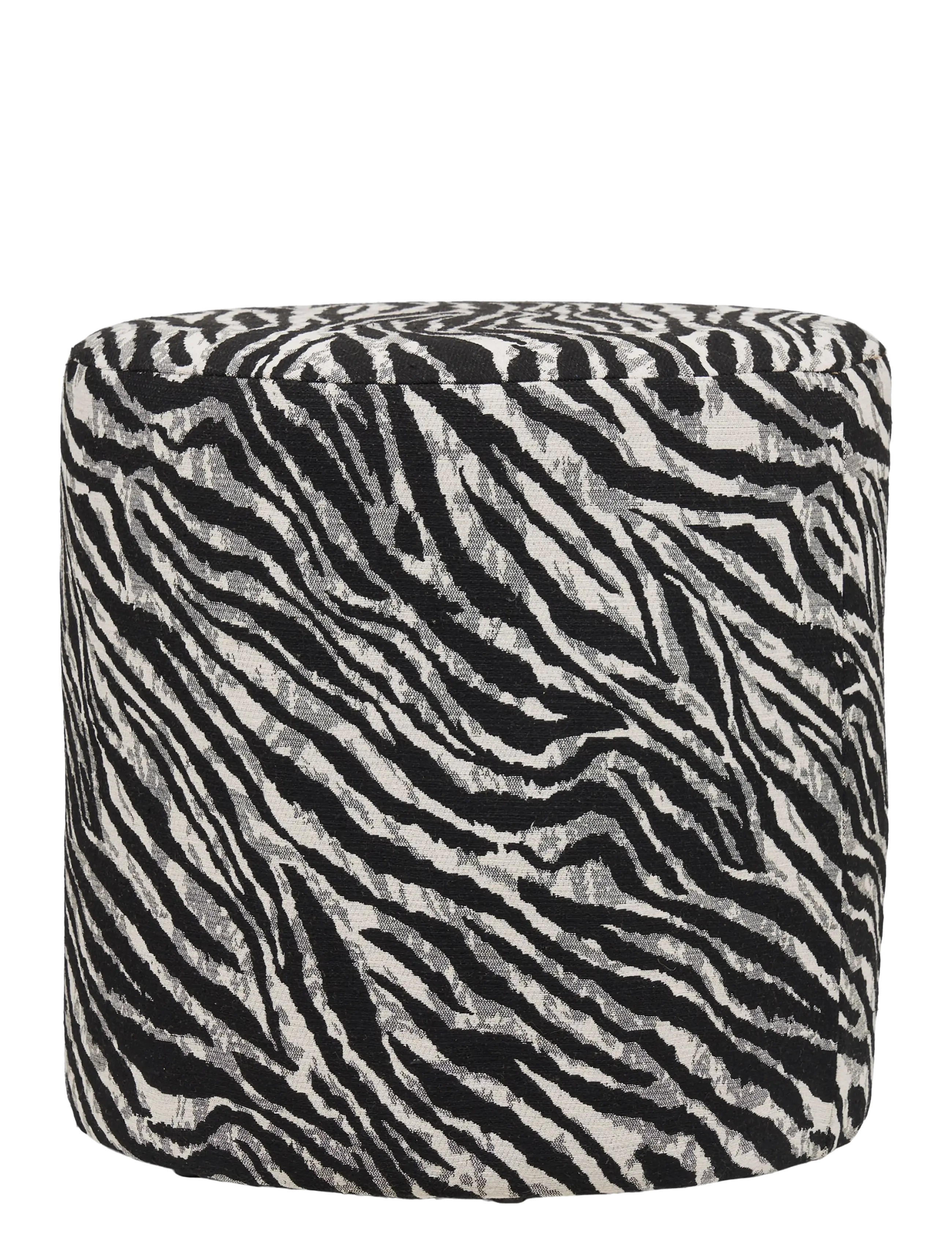 House Nordic - Kamma - Pouf, jacquard, - poufs - black / white - 2
