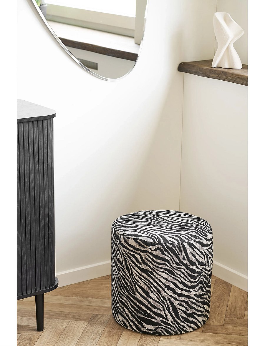 House Nordic - Kamma - Pouf, jacquard, - kott-toolid - black / white - 3
